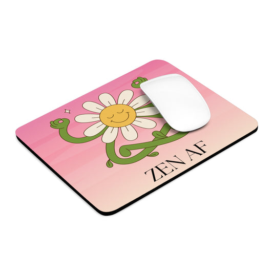 Zen AF Daisy Mouse Pad | Meditation Desk Accessory, Gift for Yoga Lovers,