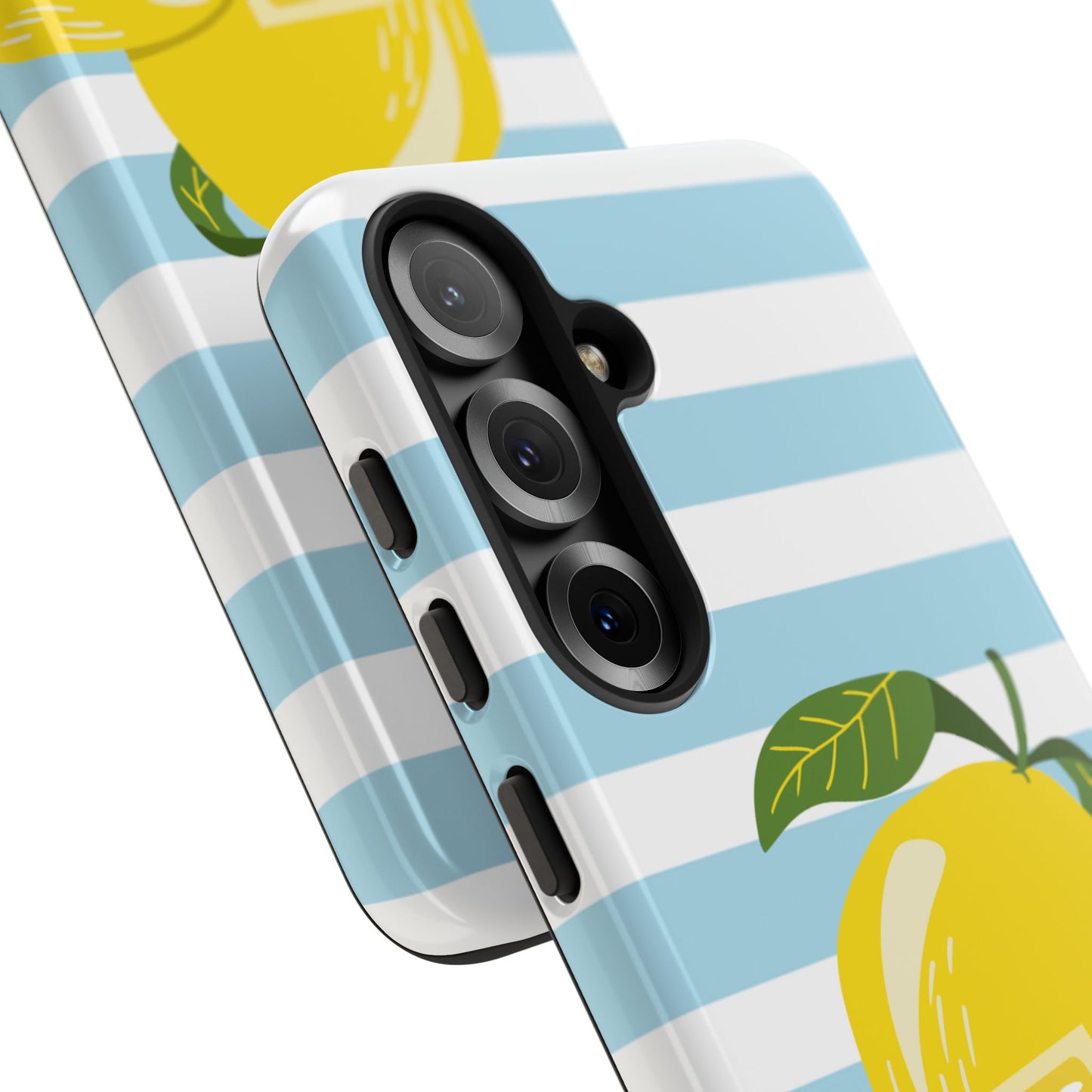 Striped Lemon Phone Case - Tough Cases, Fruit Design, Fun iPhone Cover, Summer Accessories, Bright Phone Protection
