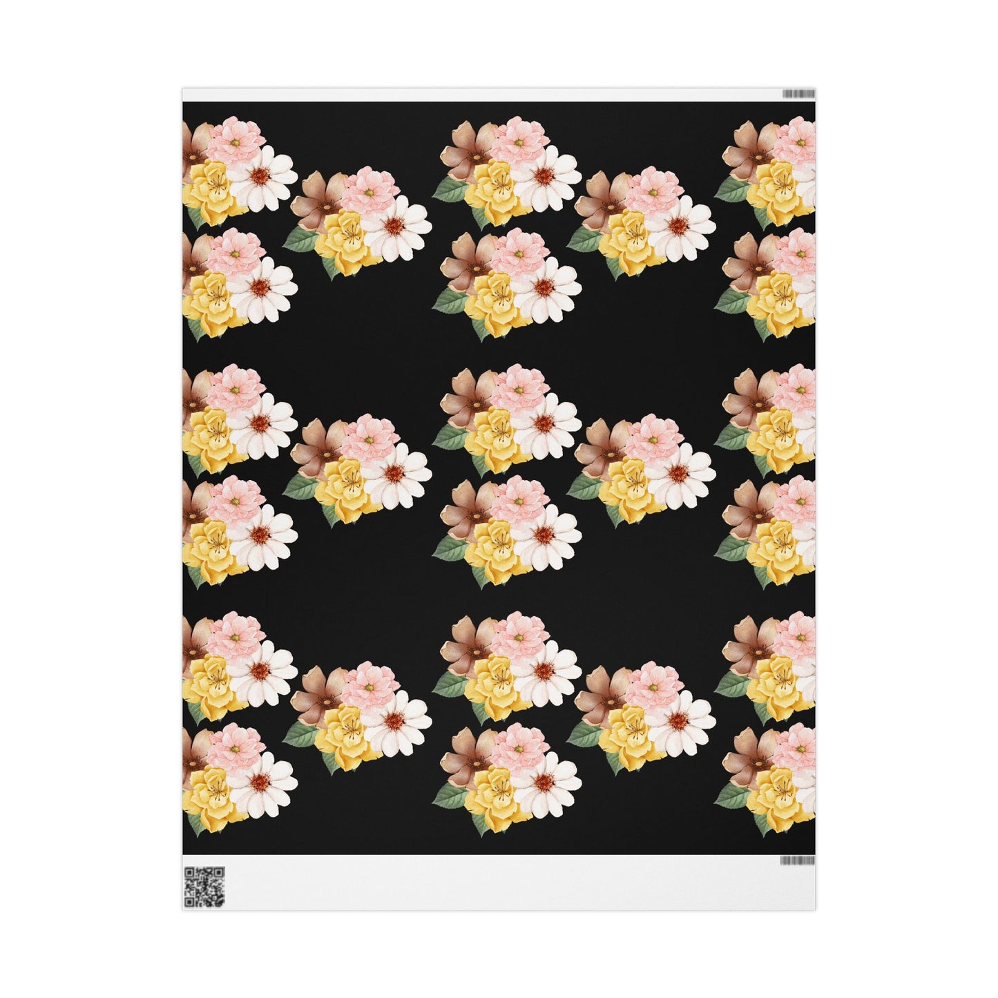Elegant Black Floral Wrapping Paper – Vintage Flower Gift Wrap