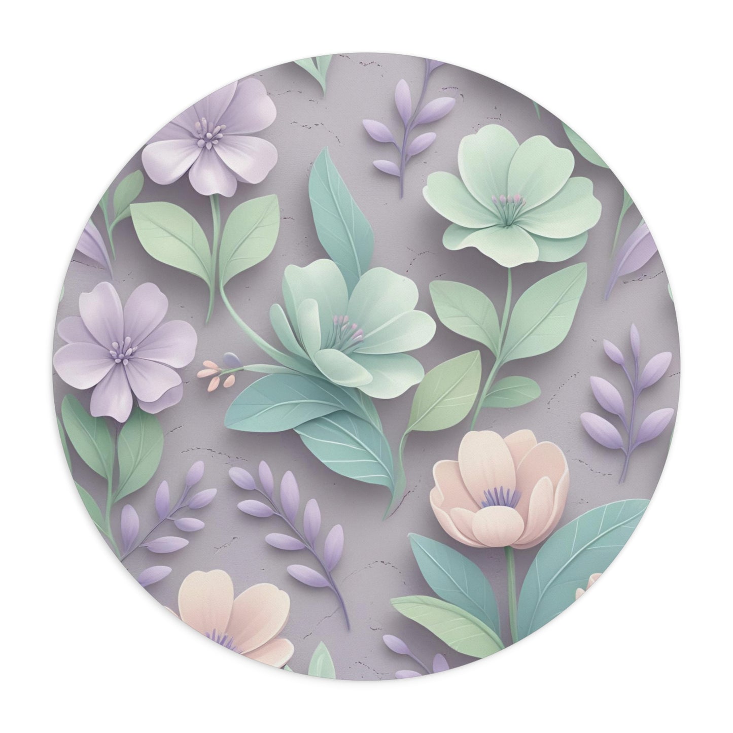 Pastel Floral Mouse Pad, Pastel Desk Accessory, Elegant Home Office Decor, Office Supplies, Non-Slip Computer Mat, Office Desk