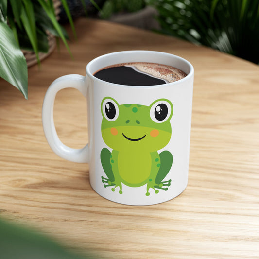 Frog Ceramic Mug, Cute Frog Mug for Nature Lovers, Gift for Frog Enthusiasts, Fun Gift for Kids and Adults