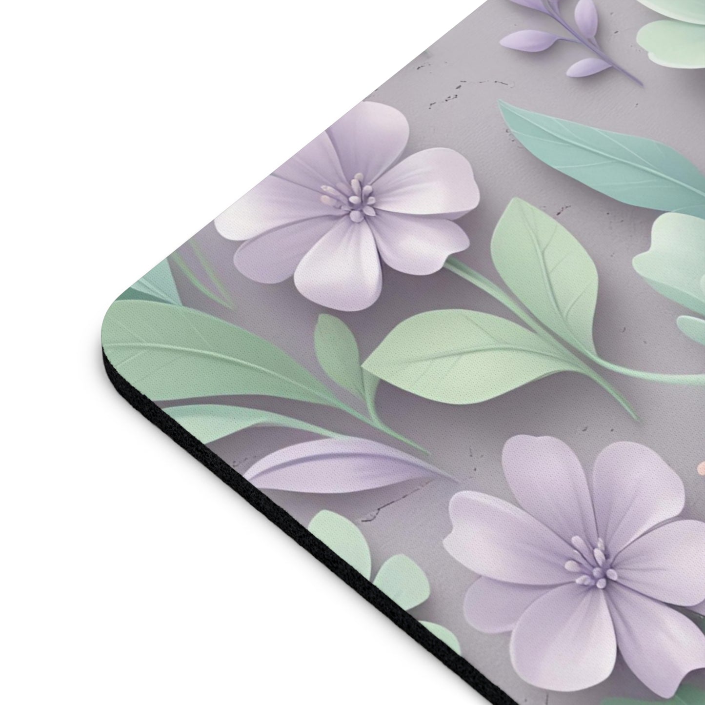 Pastel Floral Mouse Pad, Pastel Desk Accessory, Elegant Home Office Decor, Office Supplies, Non-Slip Computer Mat, Office Desk