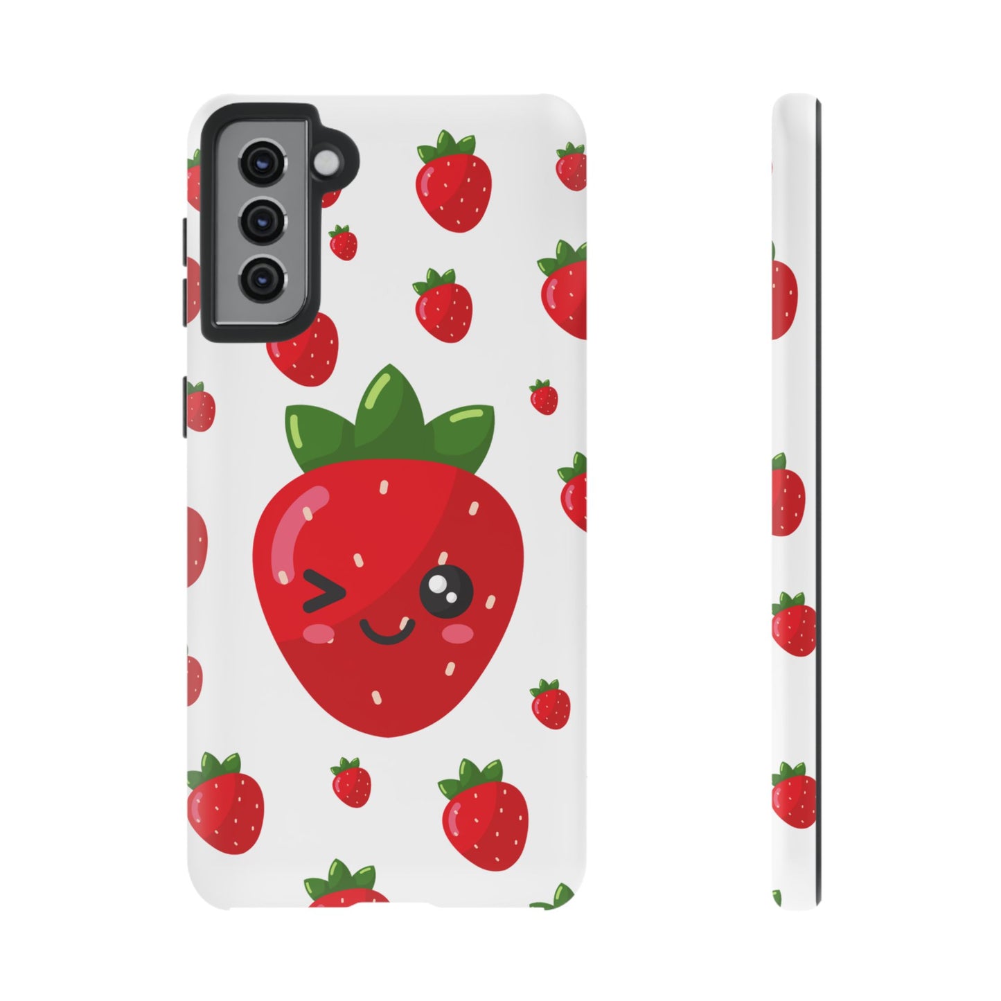 Kawaii Strawberry Phone Case - Cute Fruit Phone Cover, Fun Gift for Teens, Spring Accessory, Durable Tough Cases
