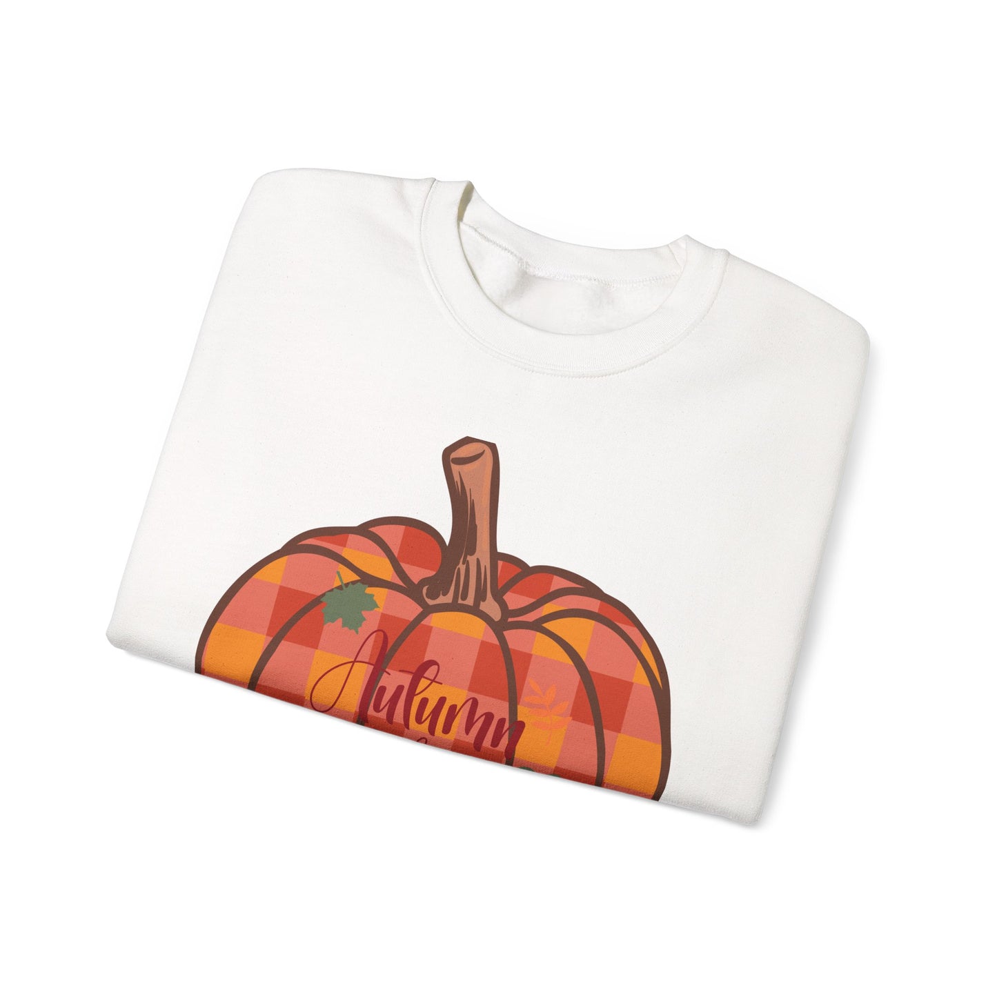 Autumn Vibes Pumpkin Sweatshirt, Cozy Fall Apparel, Unisex Crewneck for Harvest Season, Perfect for Thanksgiving, Pumpkin Lovers, Gift Idea