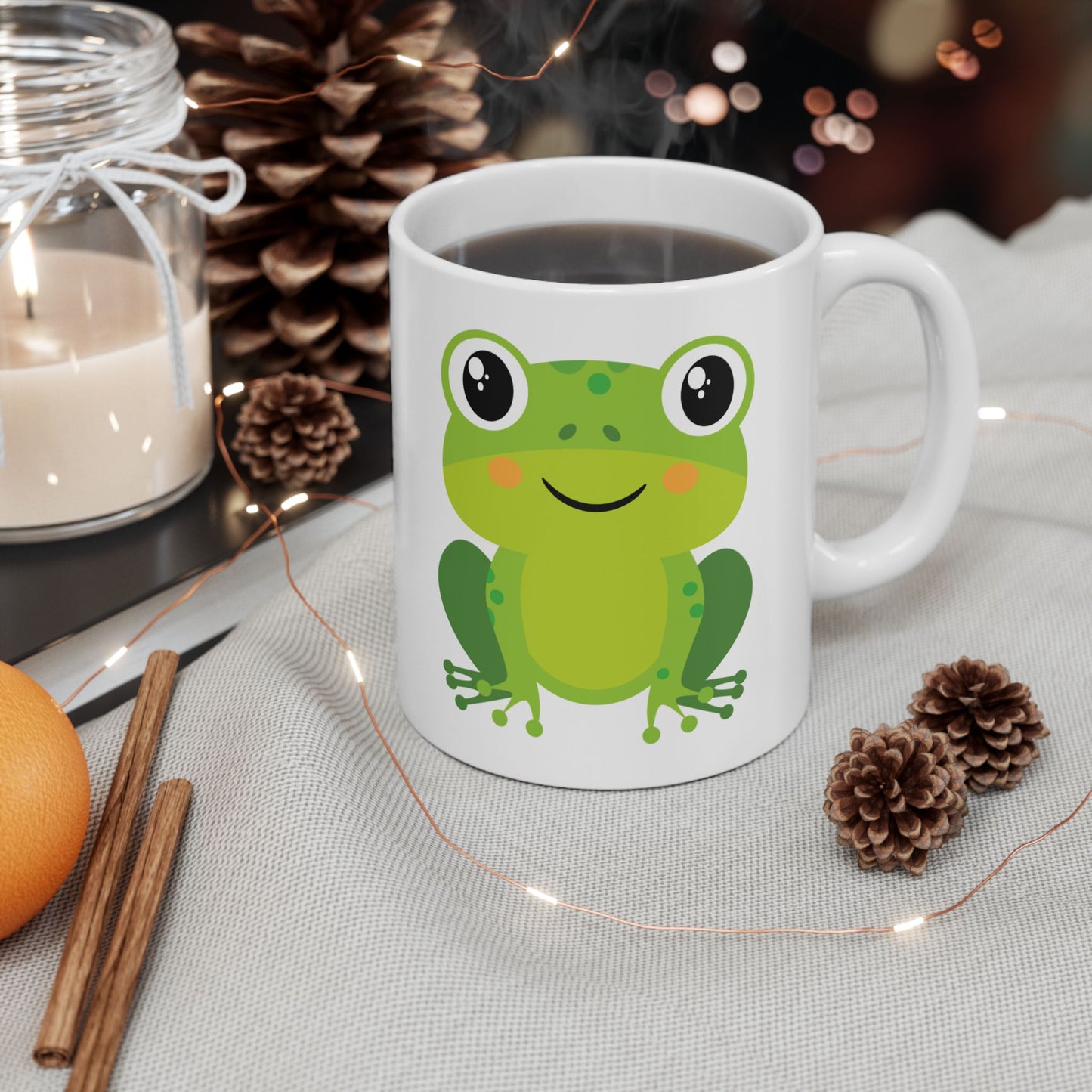 Frog Ceramic Mug, Cute Frog Mug for Nature Lovers, Gift for Frog Enthusiasts, Fun Gift for Kids and Adults