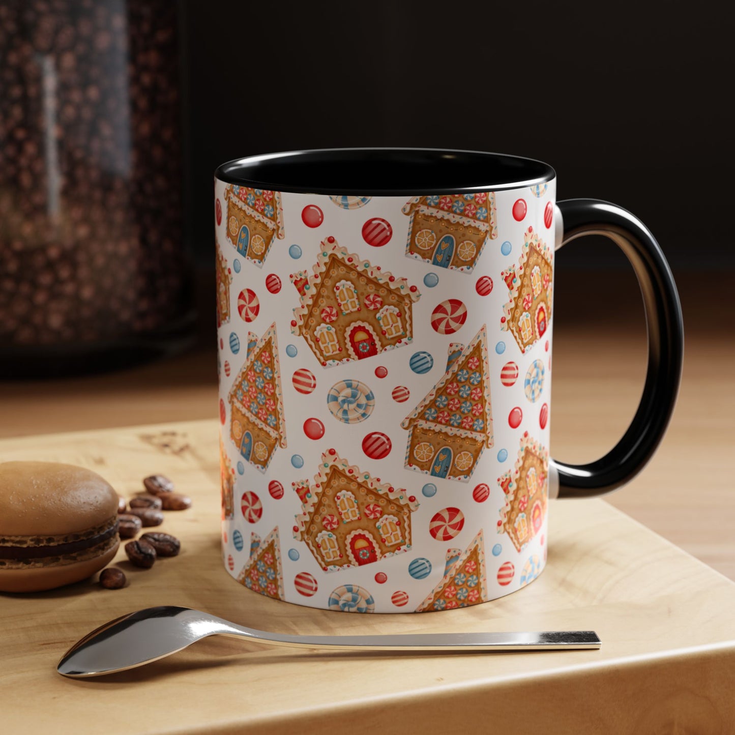 Gingerbread House Ceramic Mug – Festive Christmas Coffee Cup (11oz & 15oz, Multiple Colors)