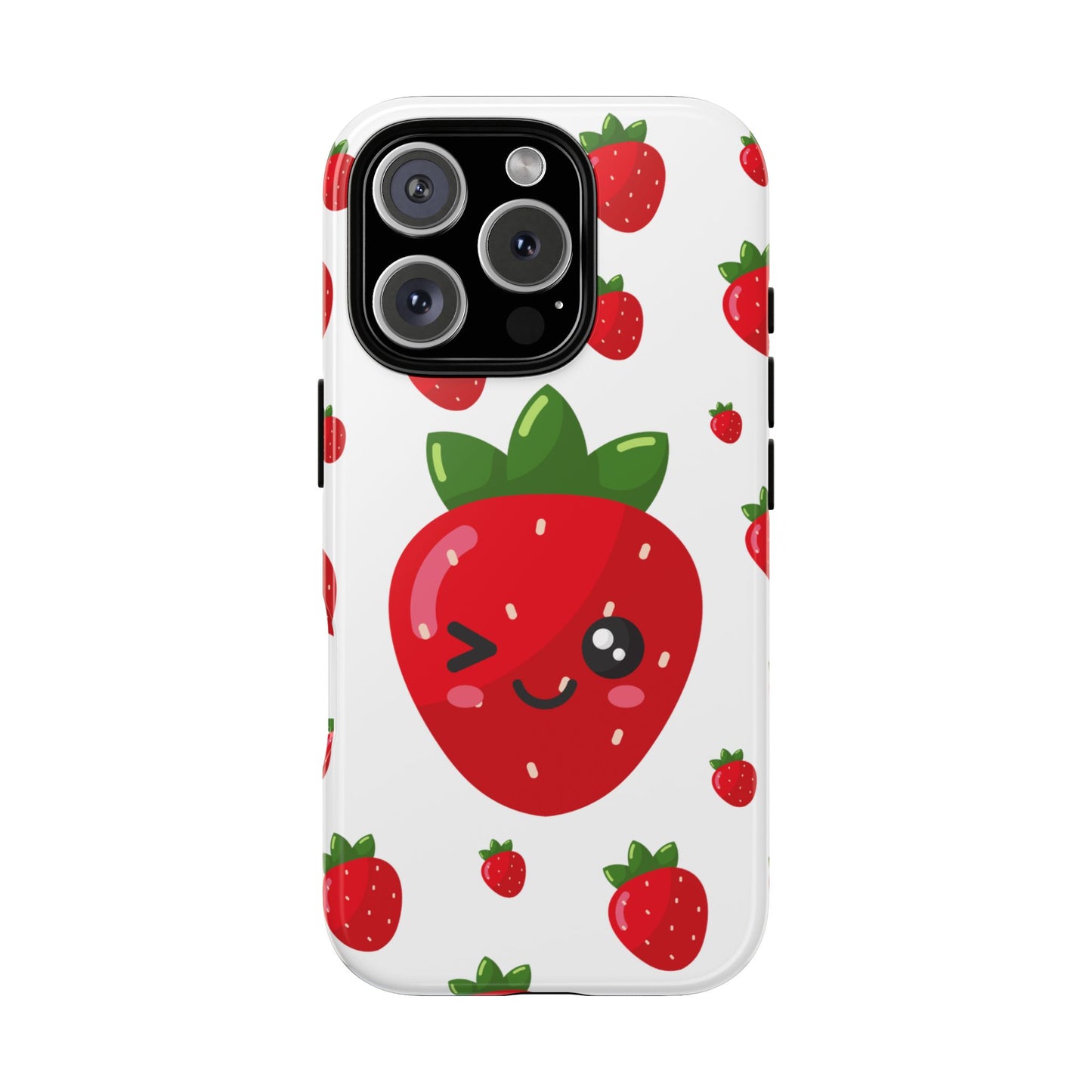 Kawaii Strawberry Phone Case - Cute Fruit Phone Cover, Fun Gift for Teens, Spring Accessory, Durable Tough Cases