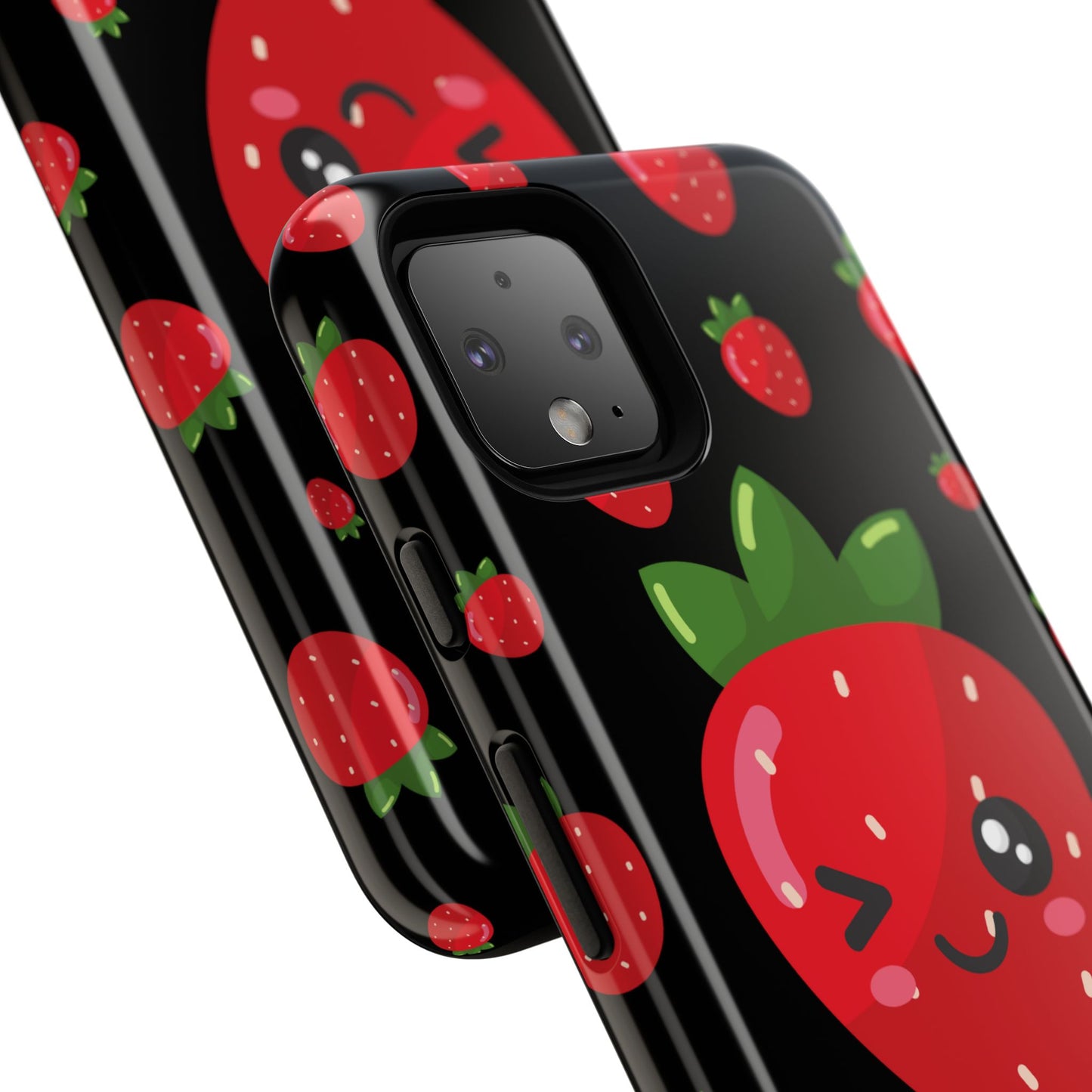 Cute Strawberry Phone Case, Kawaii Phone Cover, Tough Phone Cases, Gift for Teens, Summer Accessories, Cute Fruit Design