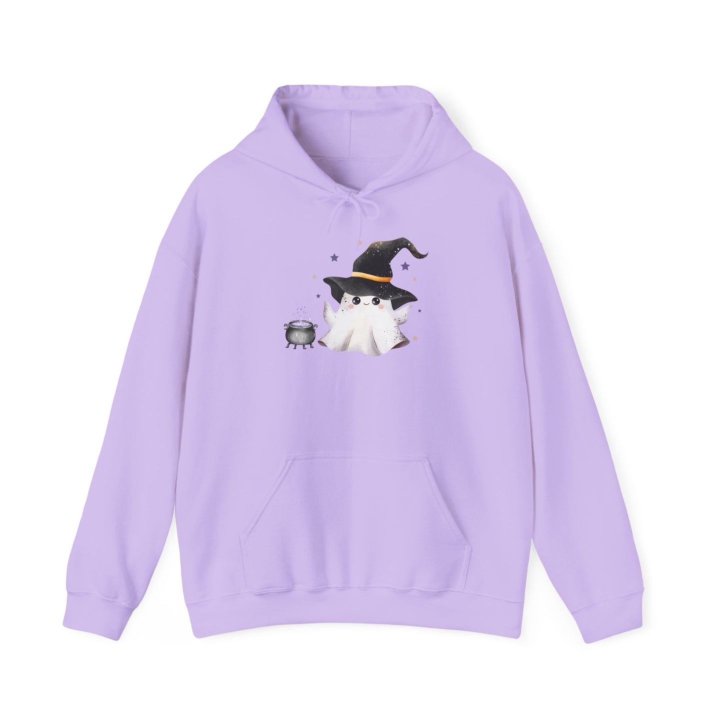 Cute Ghost Witch Halloween Sweatshirt, Cozy Hooded Sweatshirt, Spooky Fall Apparel, Unisex Halloween Clothing, Holiday Gift