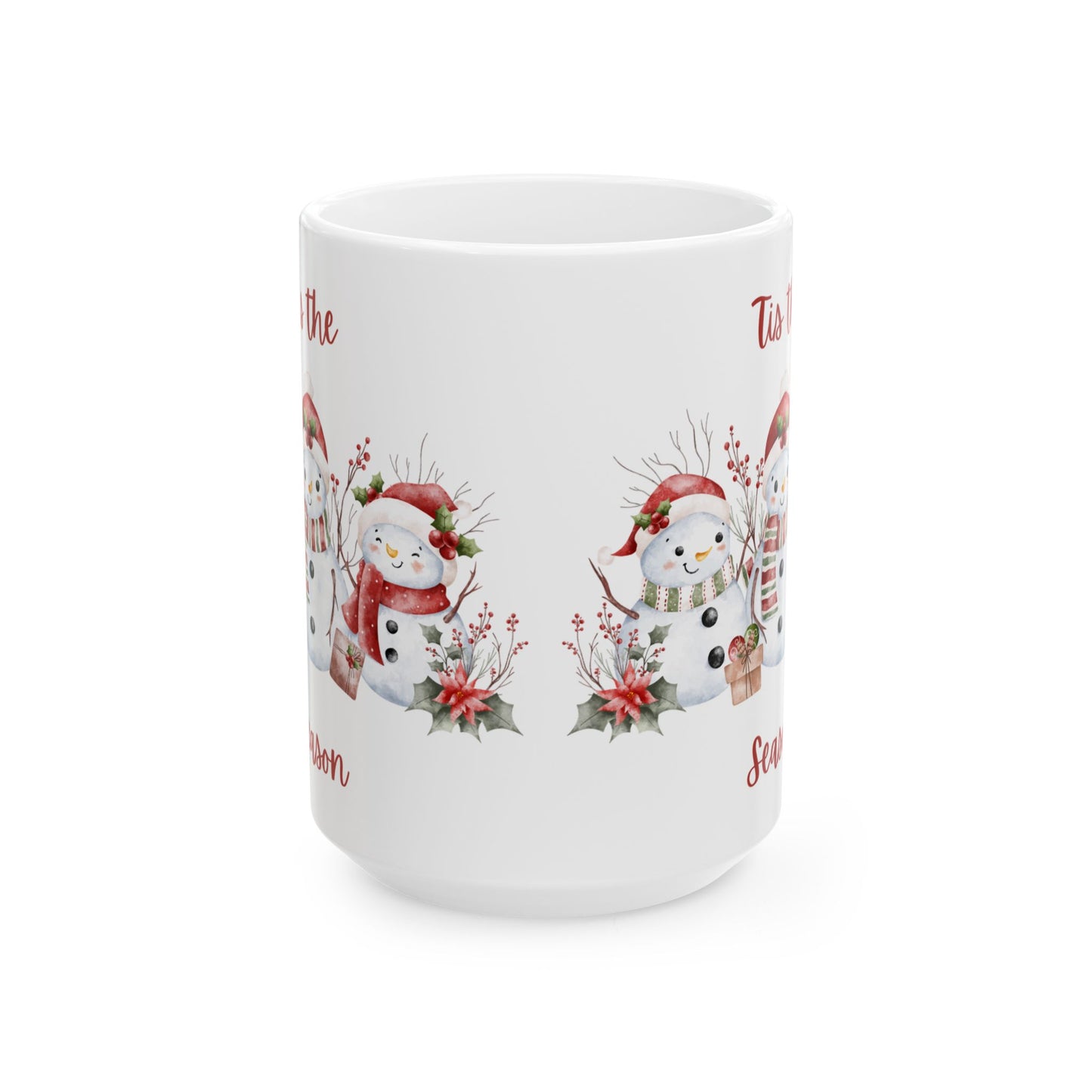 “’Tis the Season” Snowman Mug – Festive Christmas Coffee Cup (11oz & 15oz)