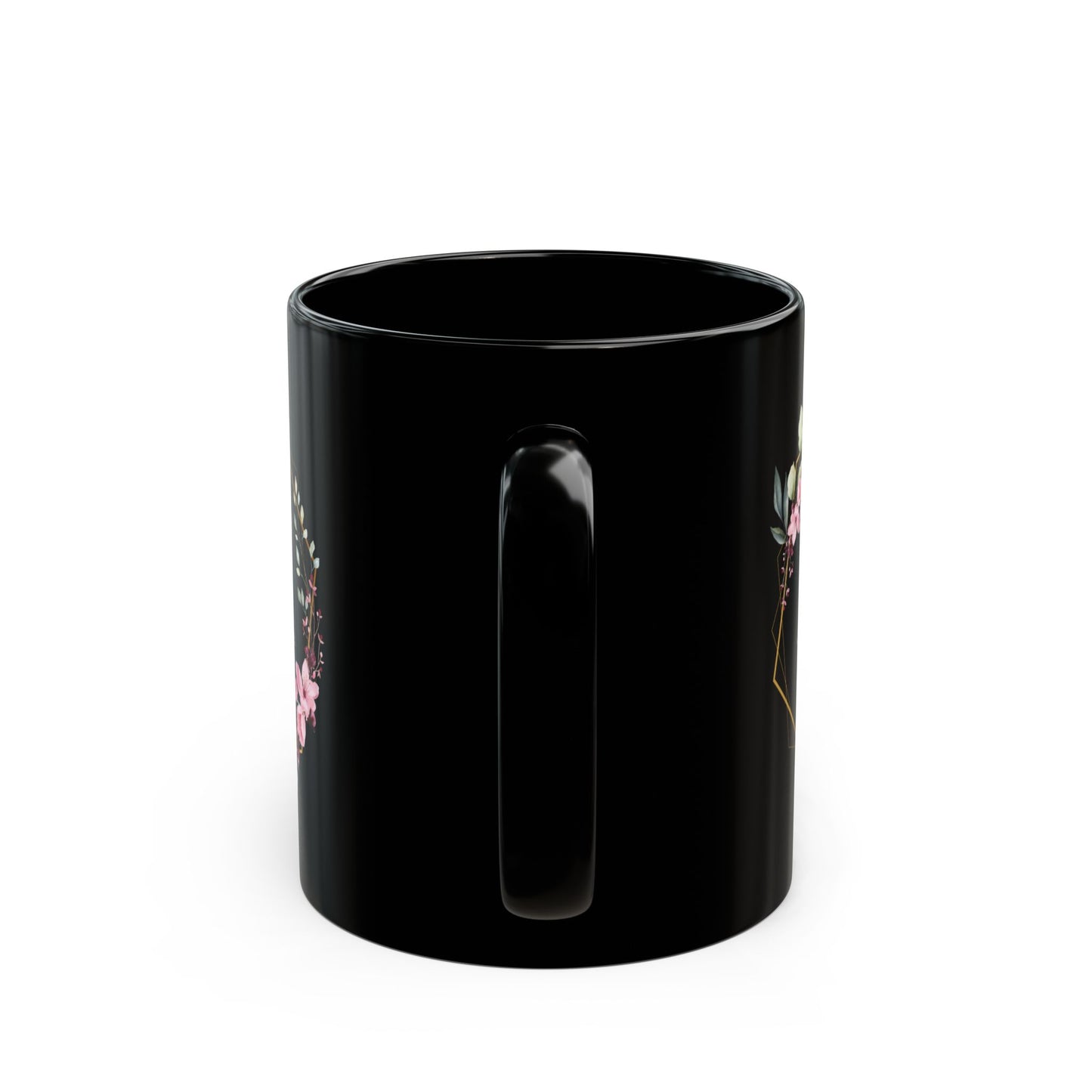 Best Friend Floral Black Mug - Inspirational Gift for Friends, Coffee Tea Lovers, Birthday, Friendship Celebrations, Motivational