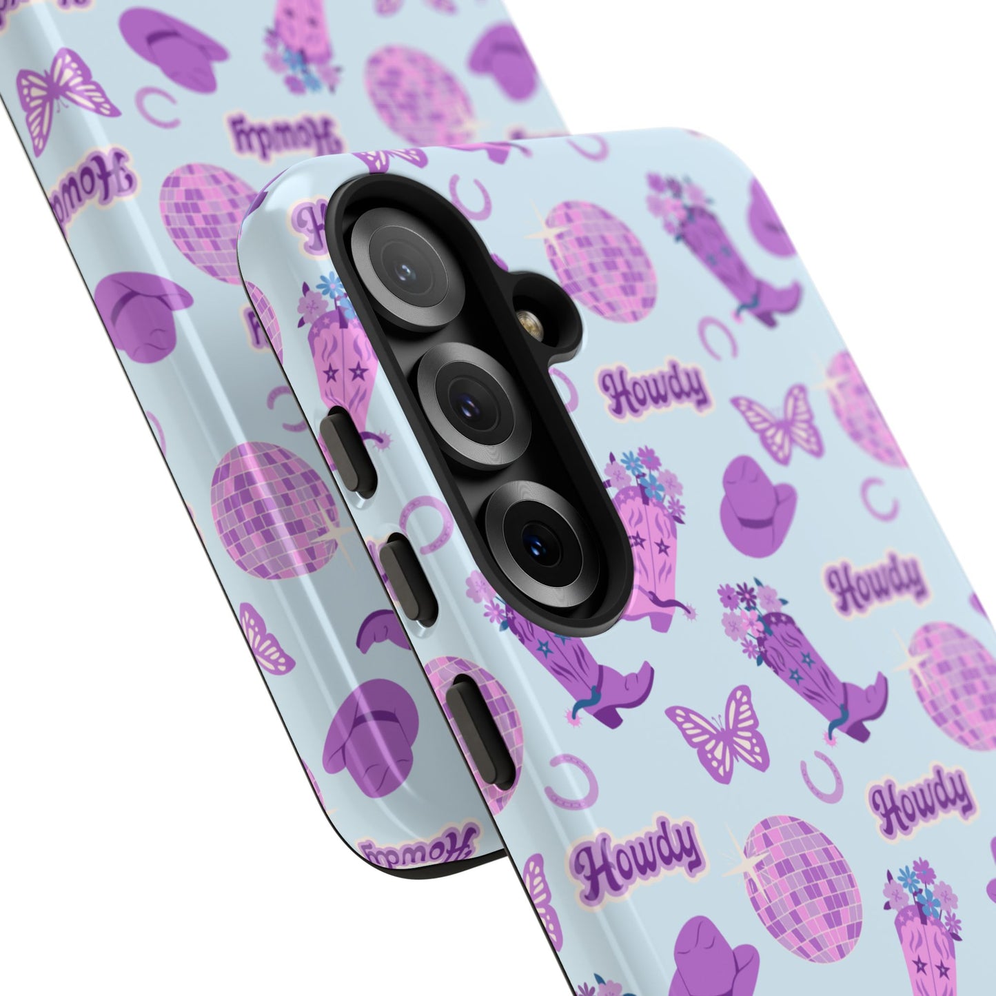 Pink Purple Western Phone Case | Tough Cases | Howdy Design, Colorful Cowboy Accessories, Gift for Cowgirl, Fun Phone Cover