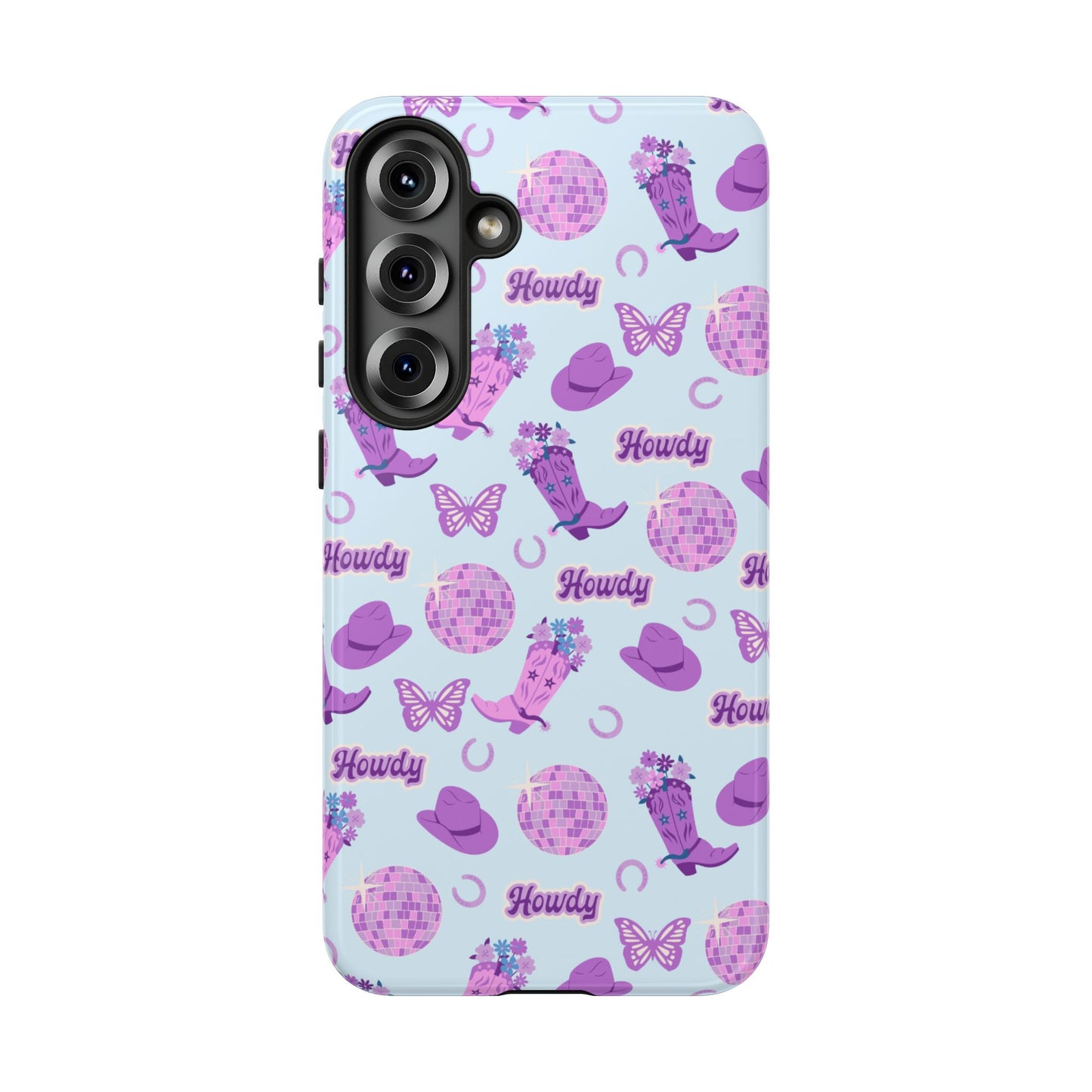 Pink Purple Western Phone Case | Tough Cases | Howdy Design, Colorful Cowboy Accessories, Gift for Cowgirl, Fun Phone Cover