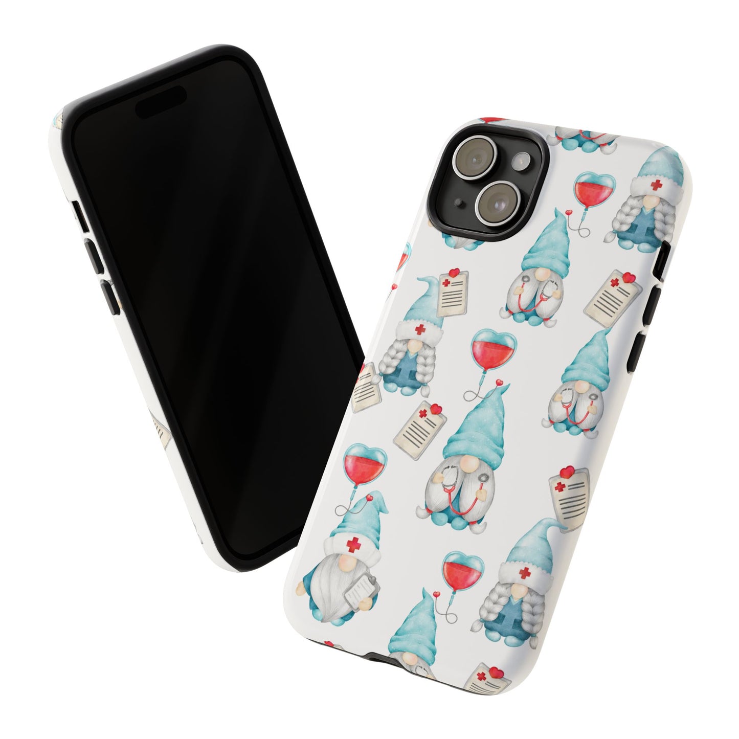 Medical Gnome Phone Case, Blue Gnome Tough Case for Nurses, Doctors, RNs, Cute Healthcare Gift