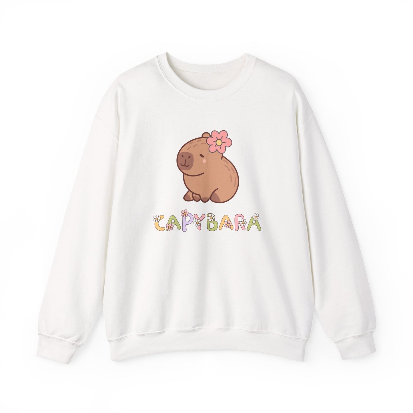 Cute Capybara Sweatshirt – Unisex Long Sleeve Cozy Pullover