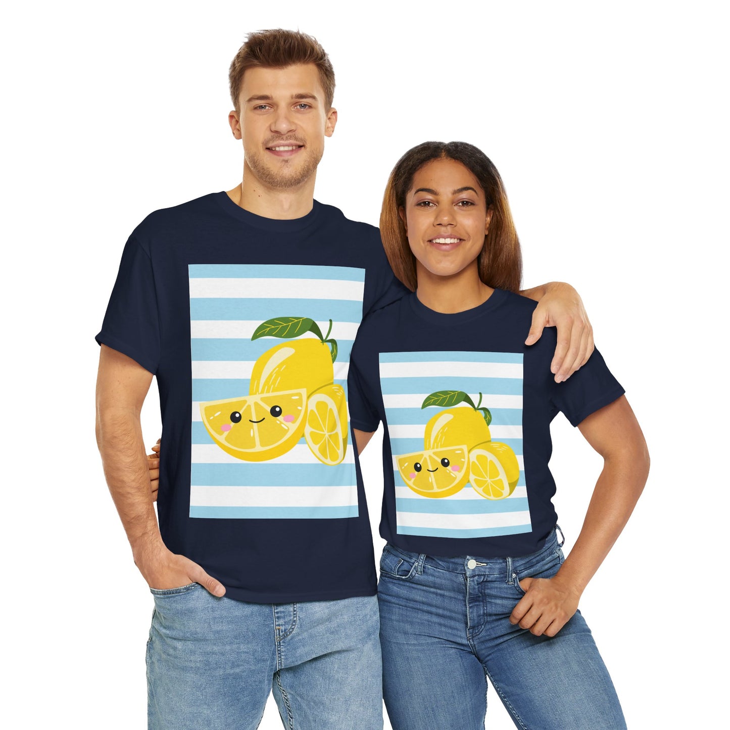 Lemon Unisex Heavy Cotton Tee, Cute Summer Shirt, Gift for Fruit Lovers, Fresh Style, Everyday Tee, Casual Outfit