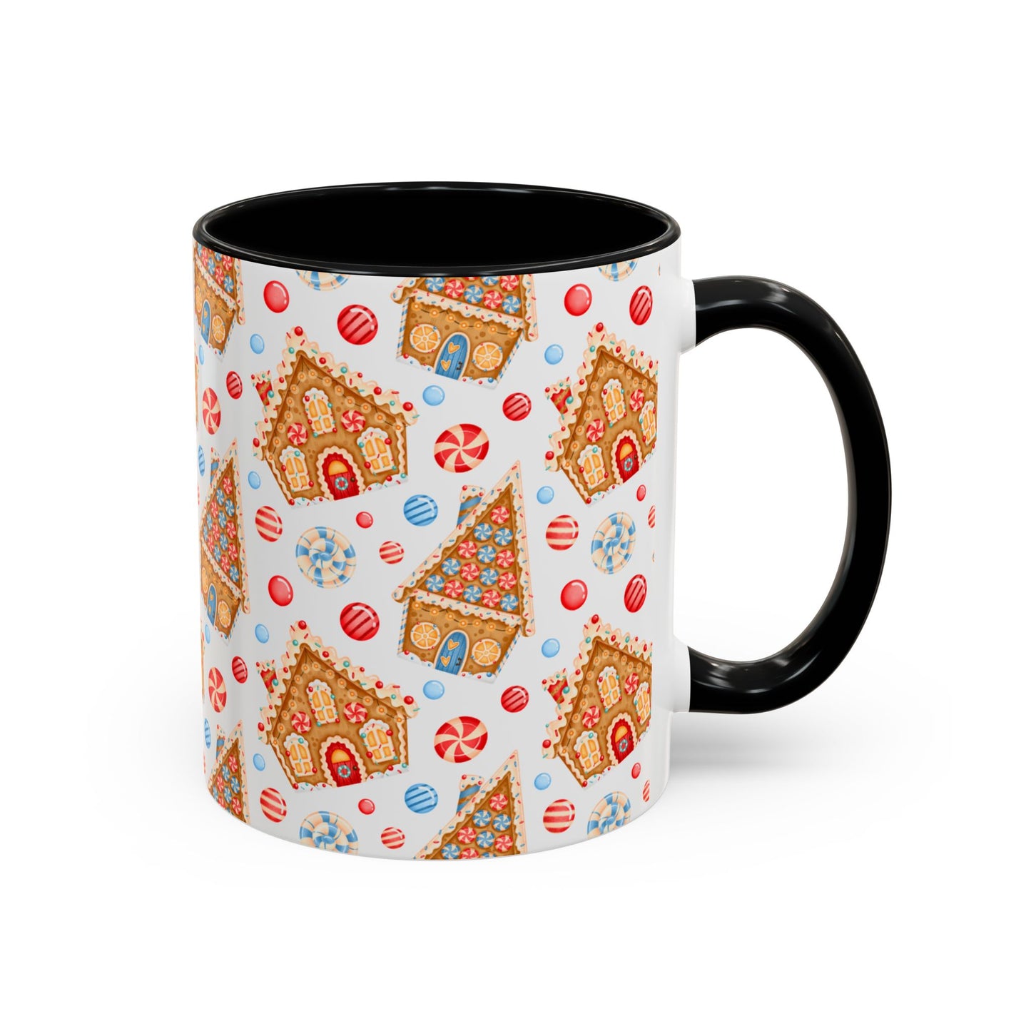 Gingerbread House Ceramic Mug – Festive Christmas Coffee Cup (11oz & 15oz, Multiple Colors)
