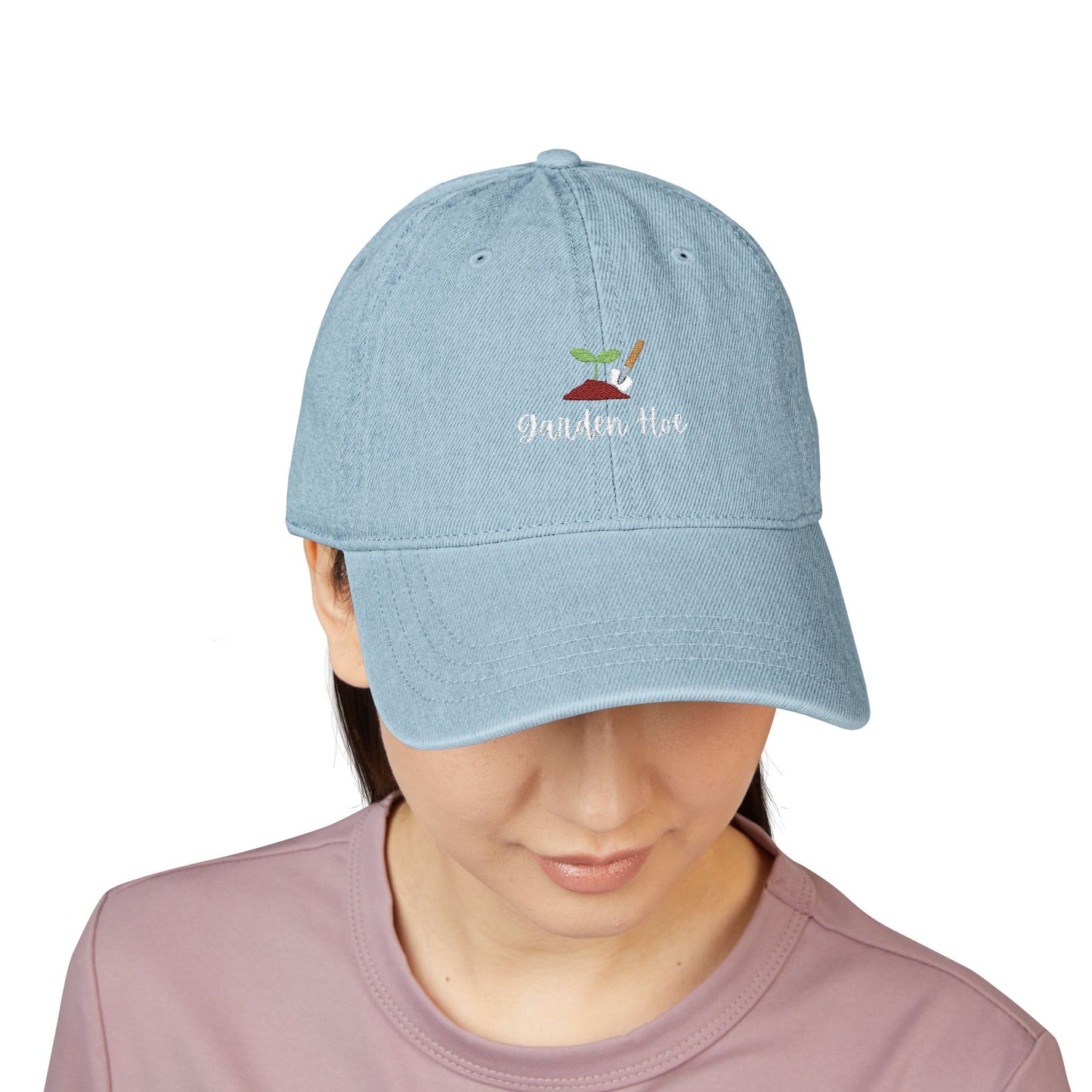 Garden Hoe Embroidered Denim Hat | Perfect Gift for Gardeners, Outdoor Lovers, Eco-Friendly Fashion, Gardening Hat, Spring Outfit