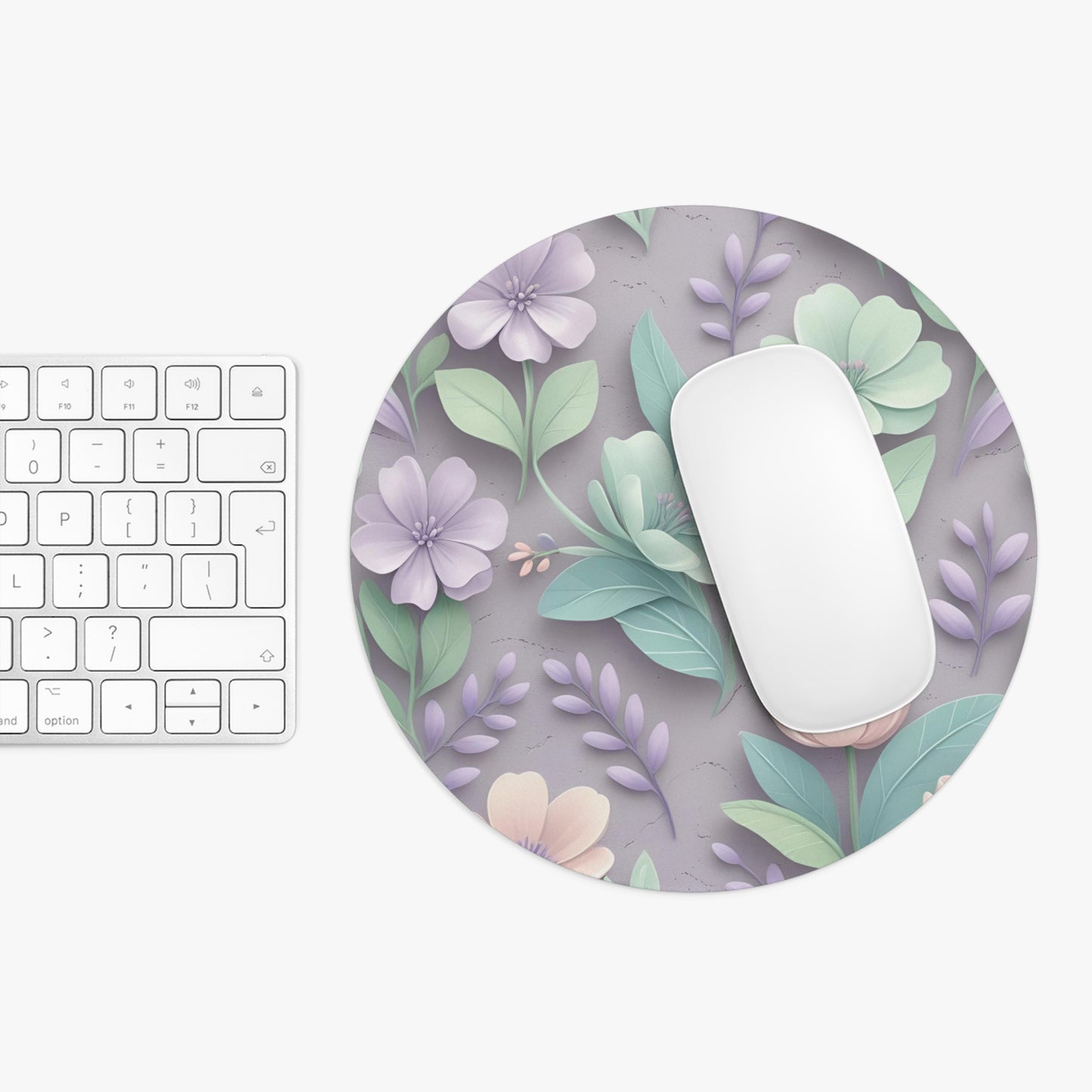 Pastel Floral Mouse Pad, Pastel Desk Accessory, Elegant Home Office Decor, Office Supplies, Non-Slip Computer Mat, Office Desk
