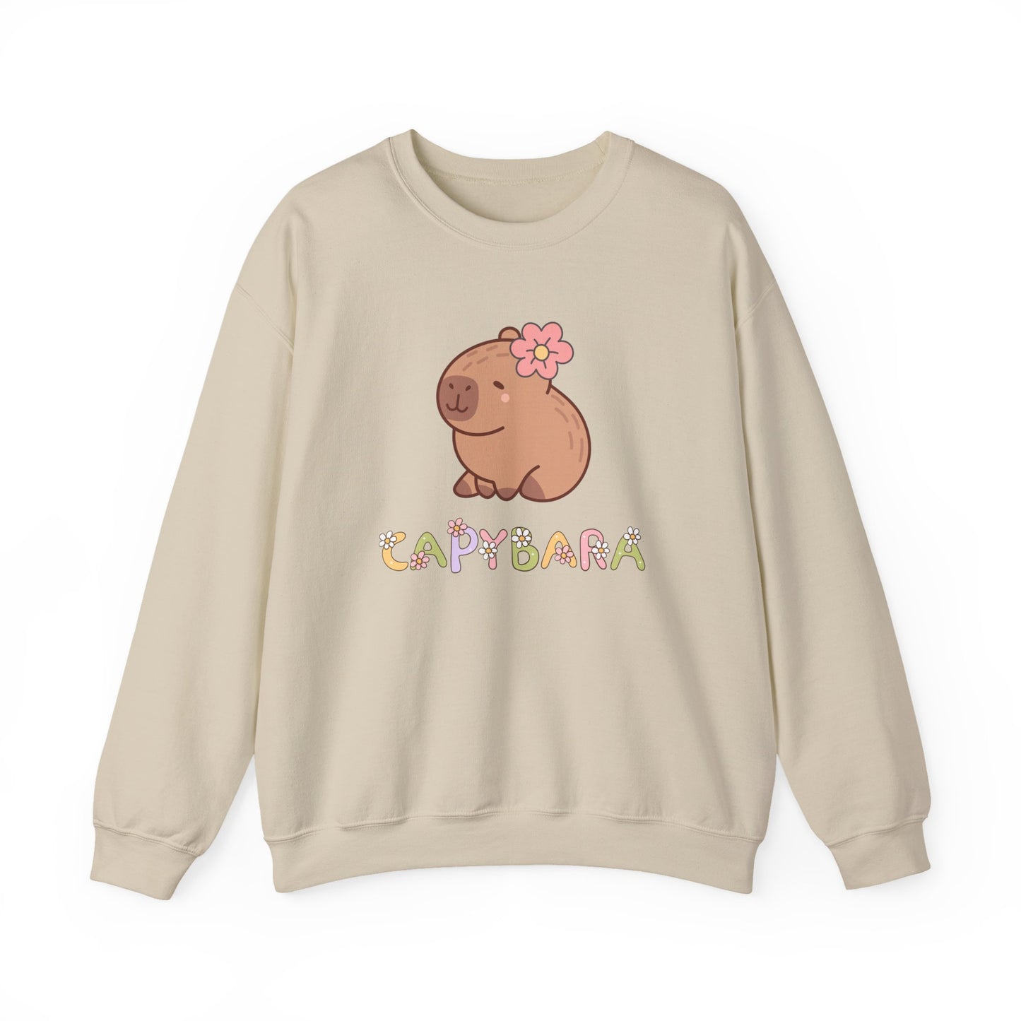 Cute Capybara Sweatshirt – Unisex Long Sleeve Cozy Pullover