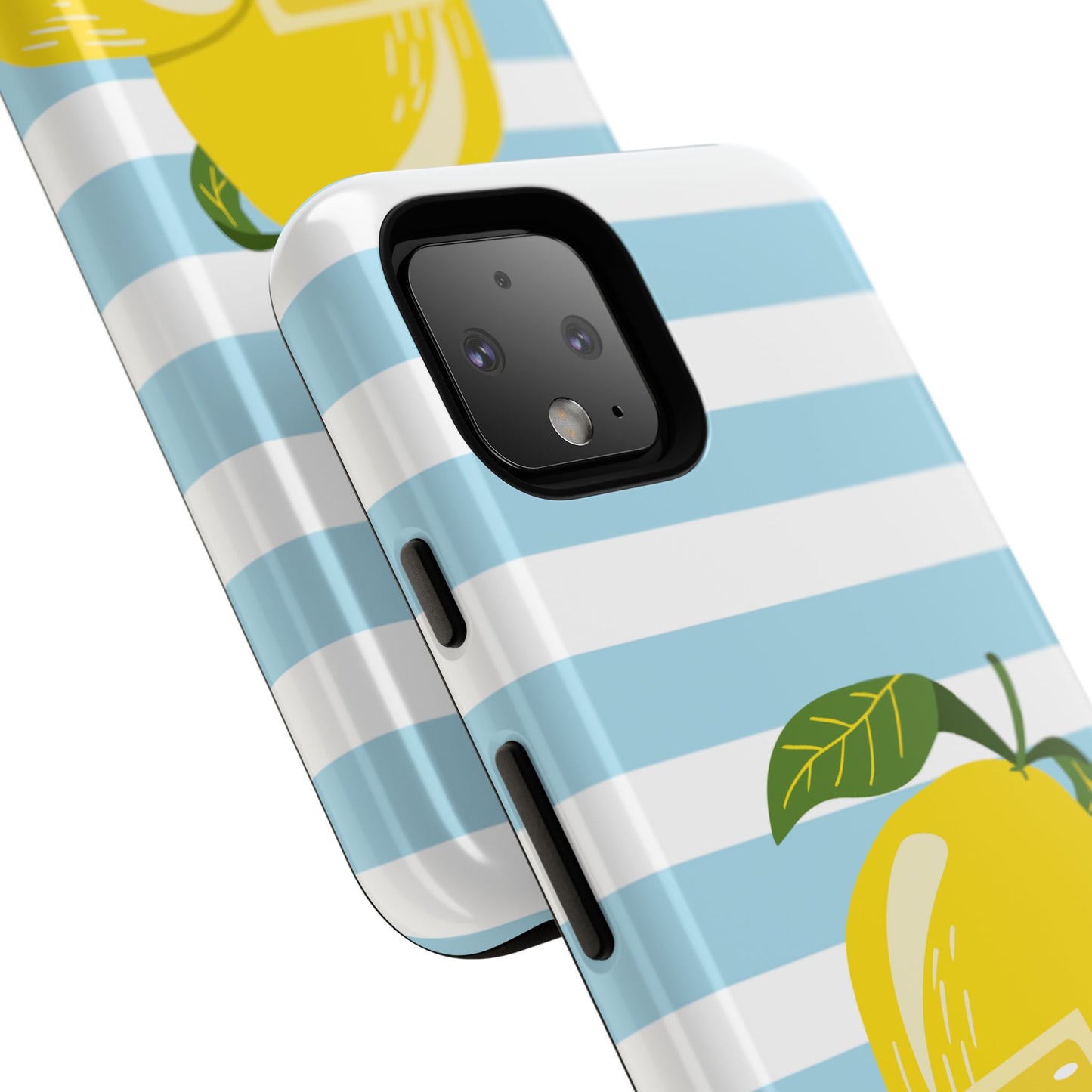 Striped Lemon Phone Case - Tough Cases, Fruit Design, Fun iPhone Cover, Summer Accessories, Bright Phone Protection
