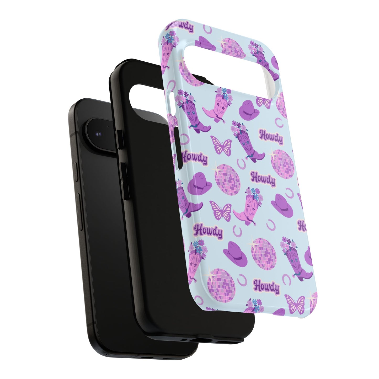 Pink Purple Western Phone Case | Tough Cases | Howdy Design, Colorful Cowboy Accessories, Gift for Cowgirl, Fun Phone Cover
