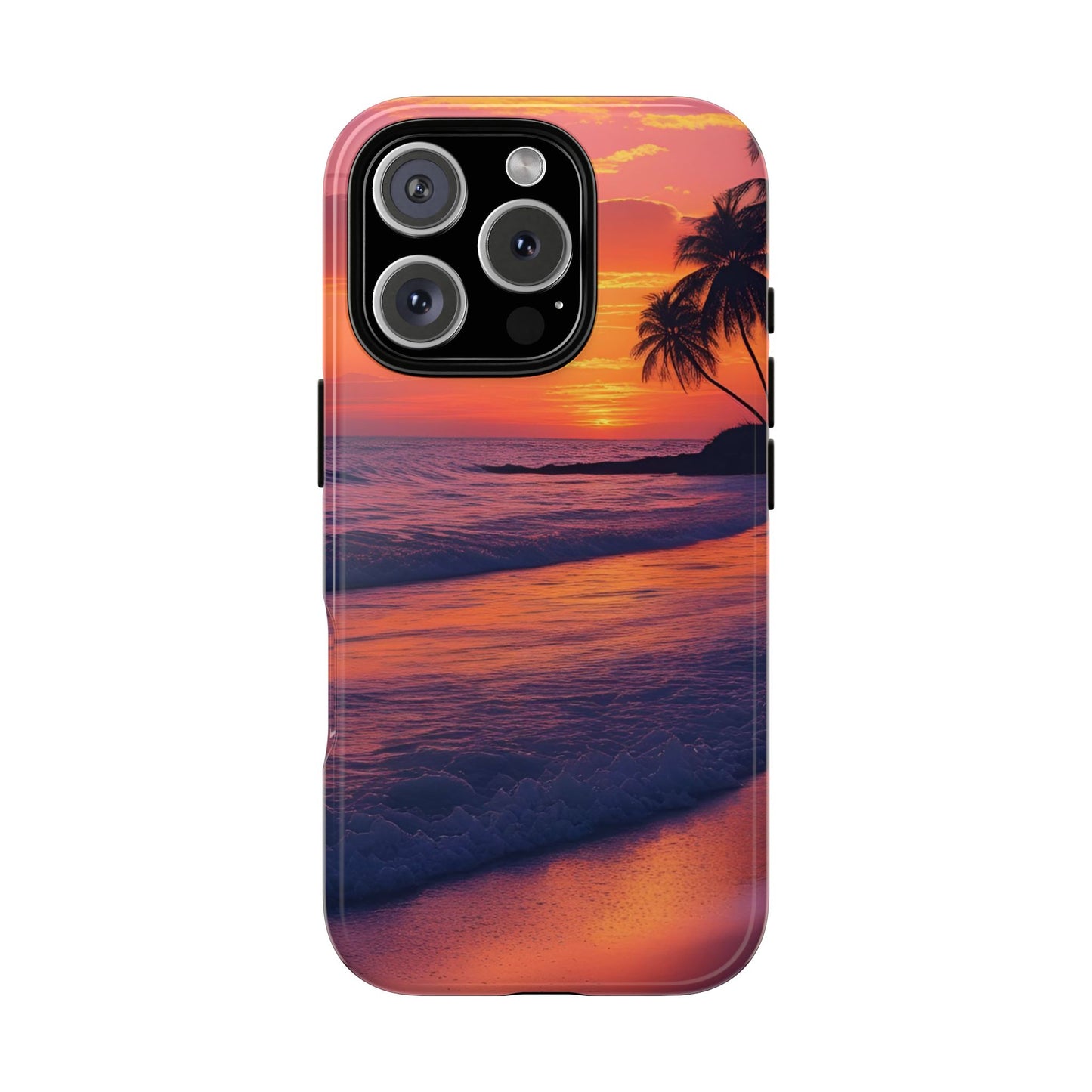 Palm Beach Sunset Design, Beach Lovers Gift, Relaxing Phone Cover, Tropical Hard Case, Protective Shell, Summer Vibes