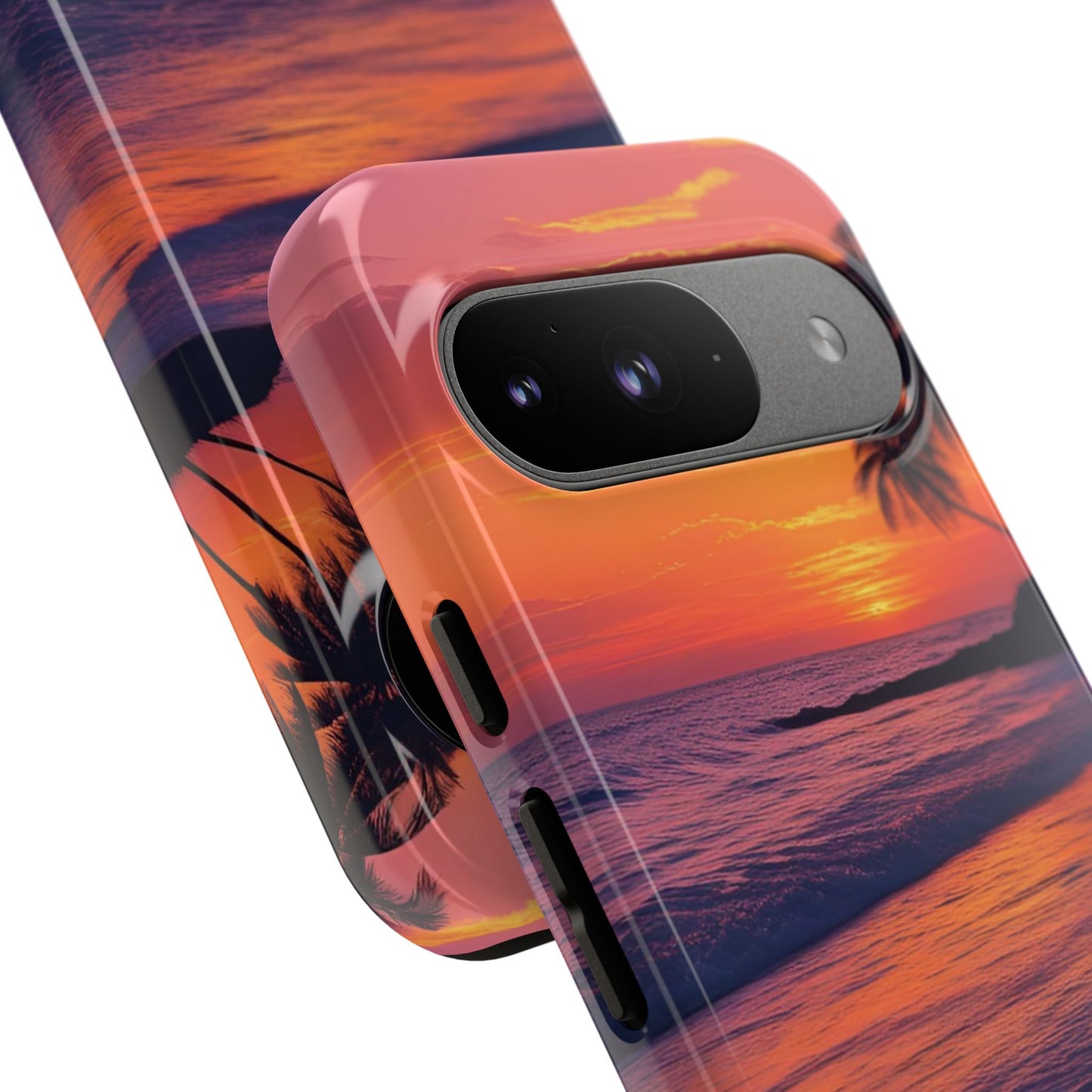 Palm Beach Sunset Design, Beach Lovers Gift, Relaxing Phone Cover, Tropical Hard Case, Protective Shell, Summer Vibes