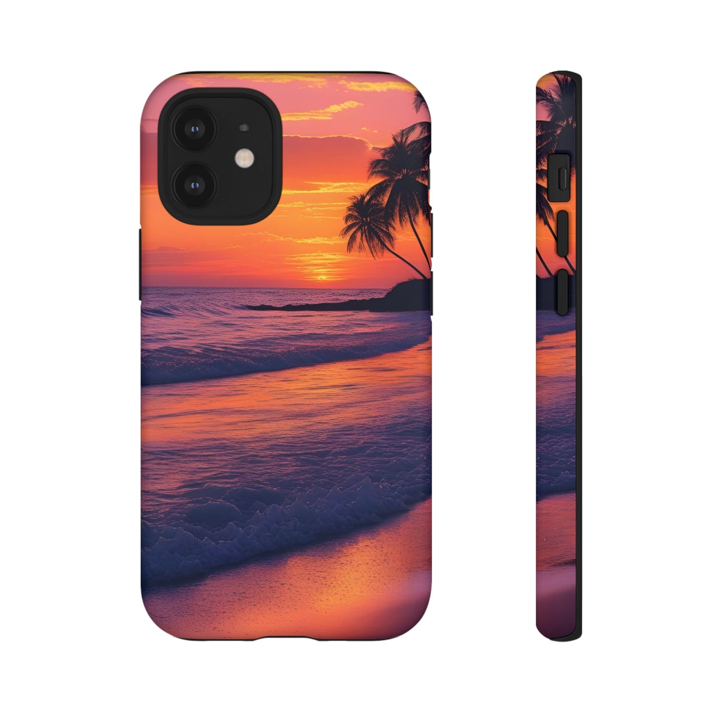 Palm Beach Sunset Design, Beach Lovers Gift, Relaxing Phone Cover, Tropical Hard Case, Protective Shell, Summer Vibes