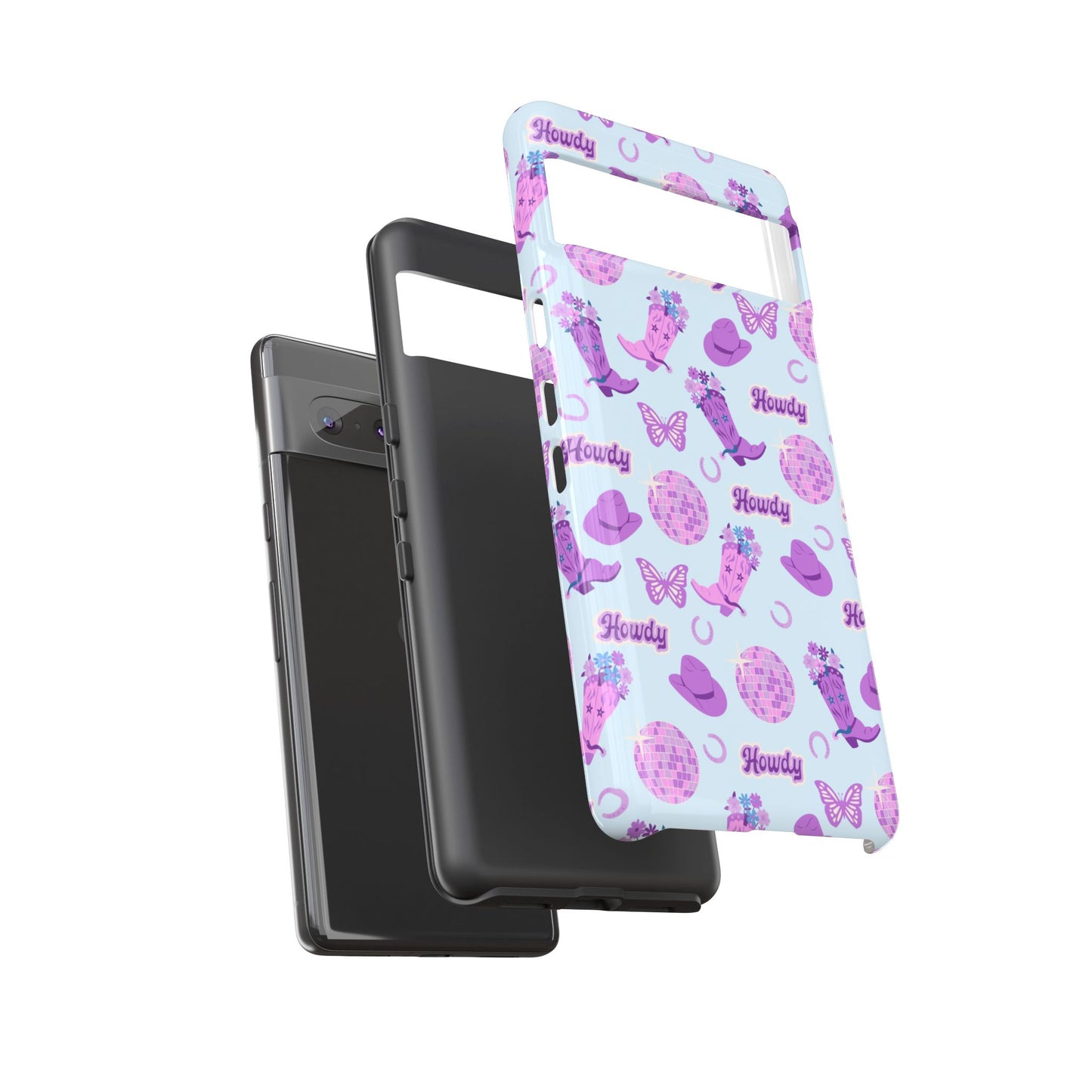 Pink Purple Western Phone Case | Tough Cases | Howdy Design, Colorful Cowboy Accessories, Gift for Cowgirl, Fun Phone Cover