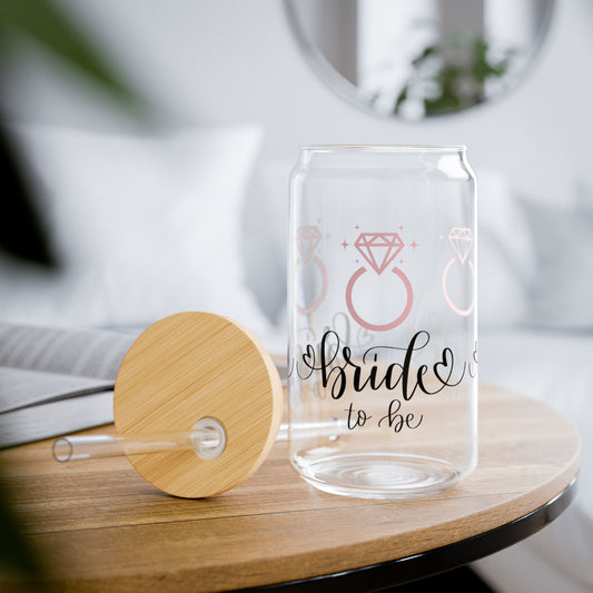 Bride To Be Glass, 16oz Sipper Cup, Bridal Shower Gift, Engagement Party Cup, Bachelorette Drinkware