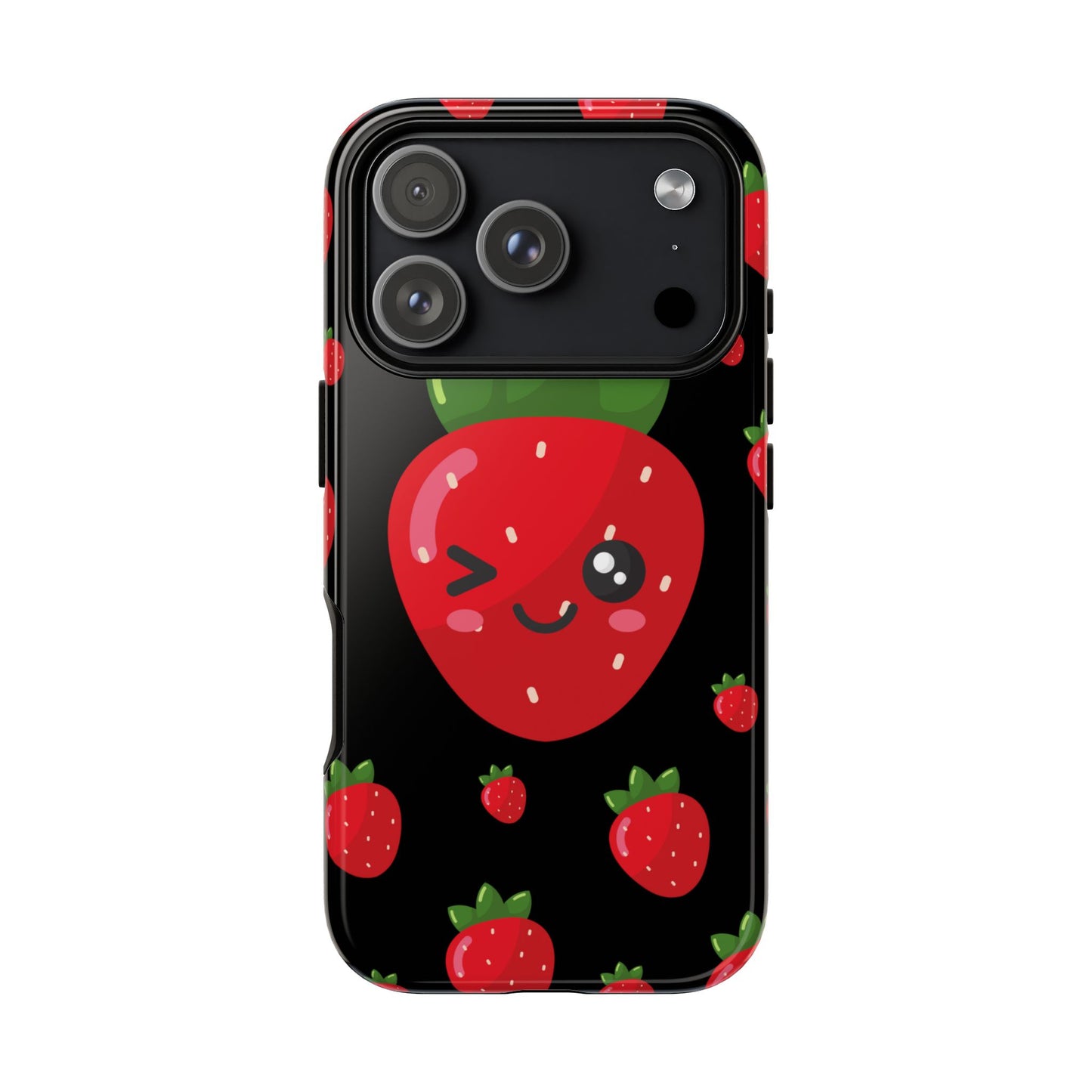Cute Strawberry Phone Case, Kawaii Phone Cover, Tough Phone Cases, Gift for Teens, Summer Accessories, Cute Fruit Design