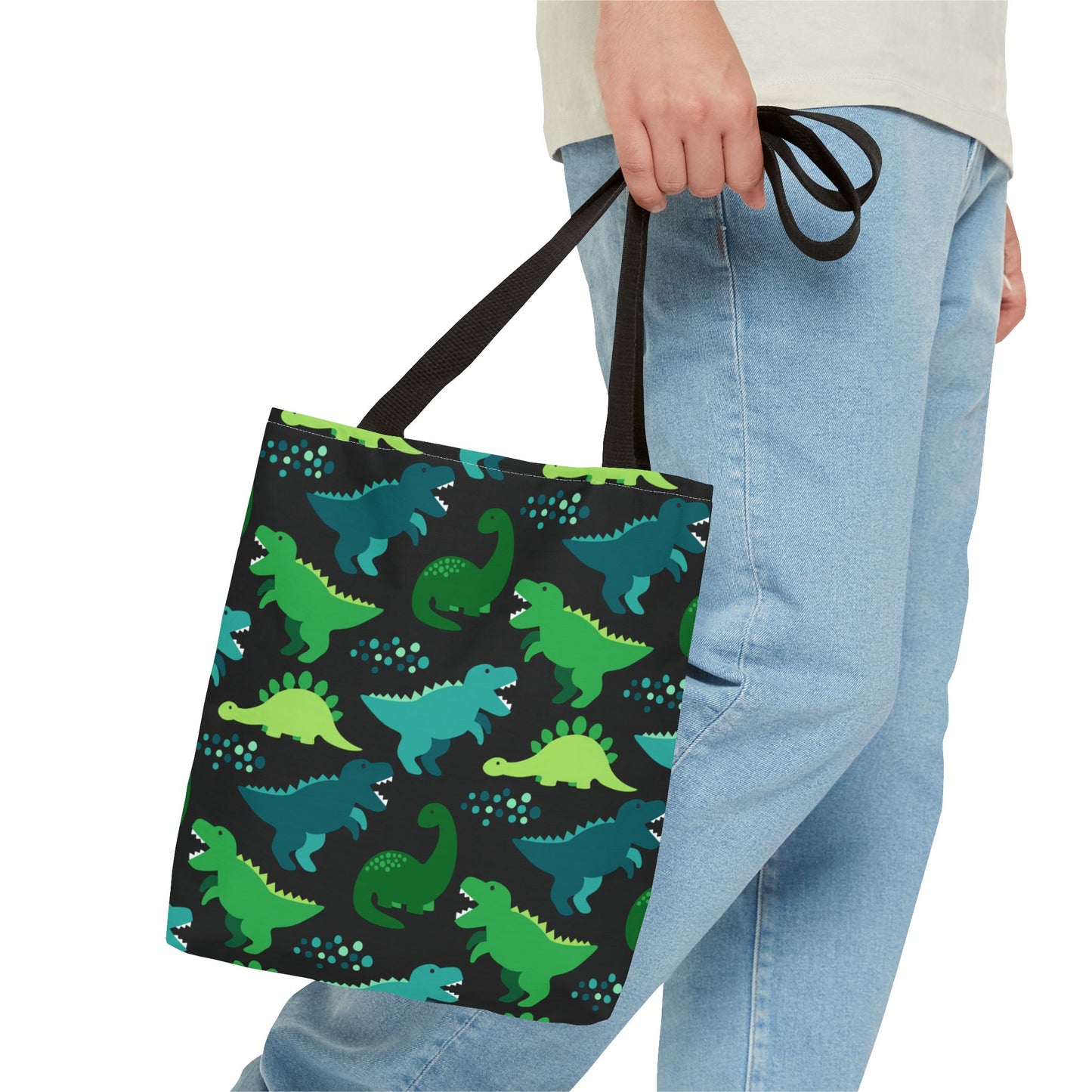 Playful Green Dinosaur Tote Bag – Fun Everyday Carryall