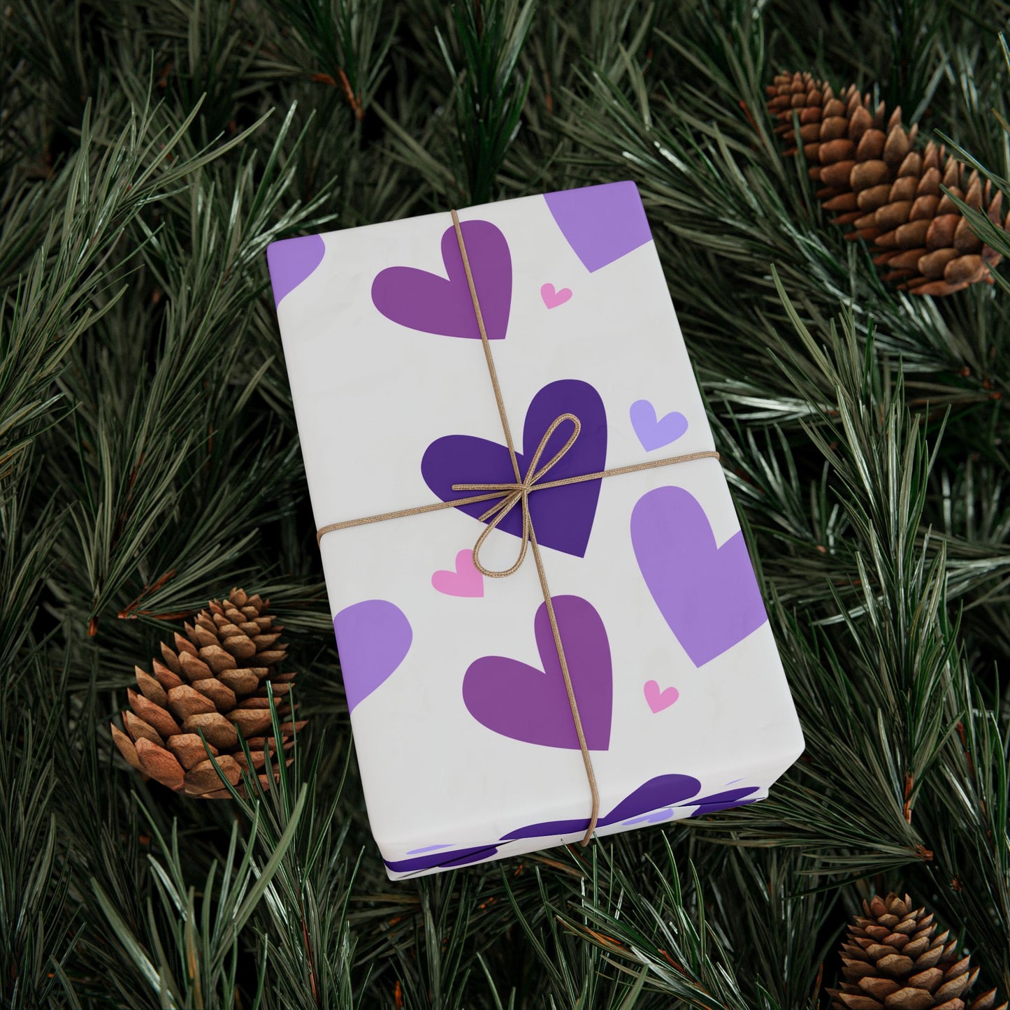 Purple & Pink Hearts Wrapping Paper – Cute Gift Wrap for Any Occasion
