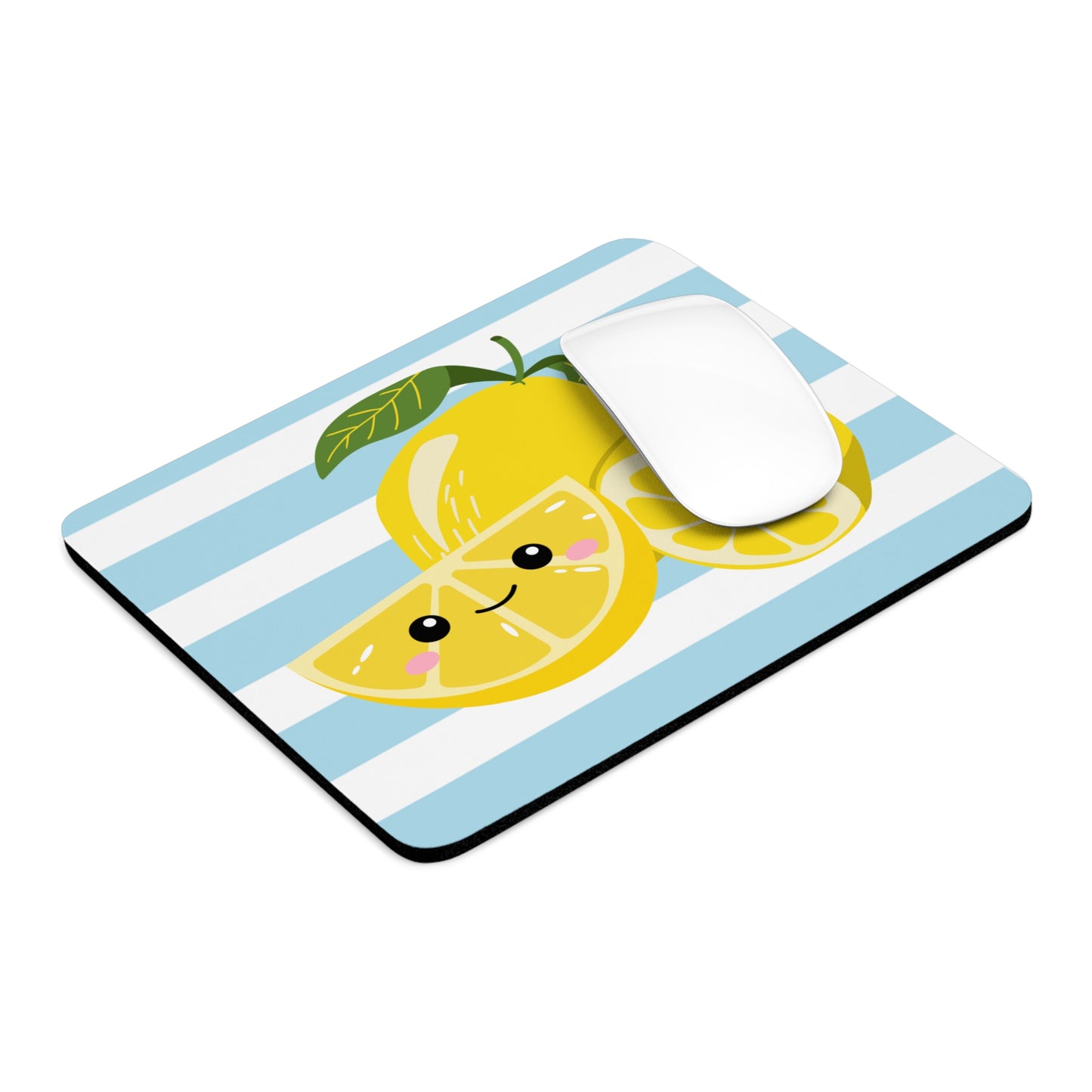Striped Lemon Mouse Pad, Kawaii Desk Accessory, Office Gift, Fun Home Decor, Summer Vibes