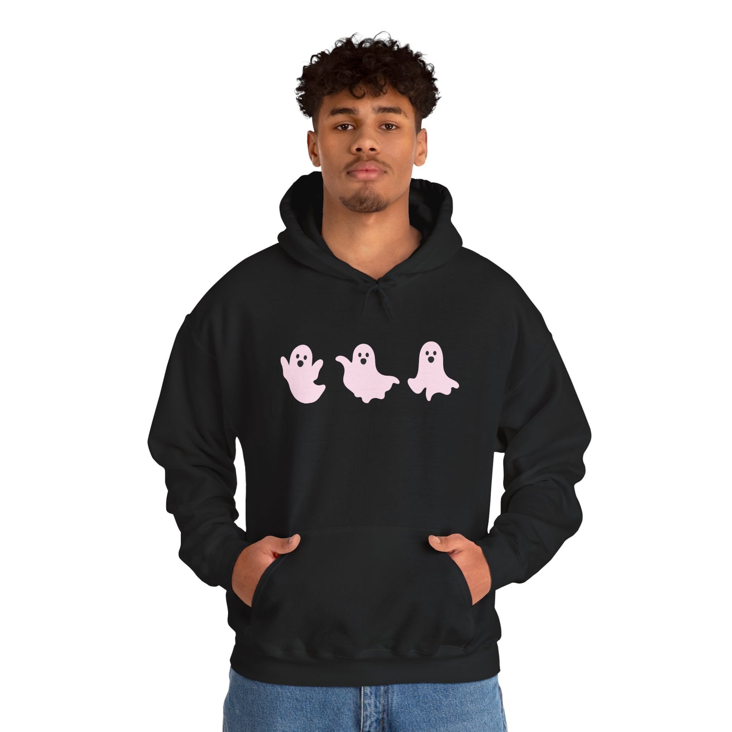 Cute Pink Ghosts Unisex Sweatshirt, Halloween Hoodie, Cozy Fall Apparel, Spooky Gift for Friends, Trendy Casual Wear