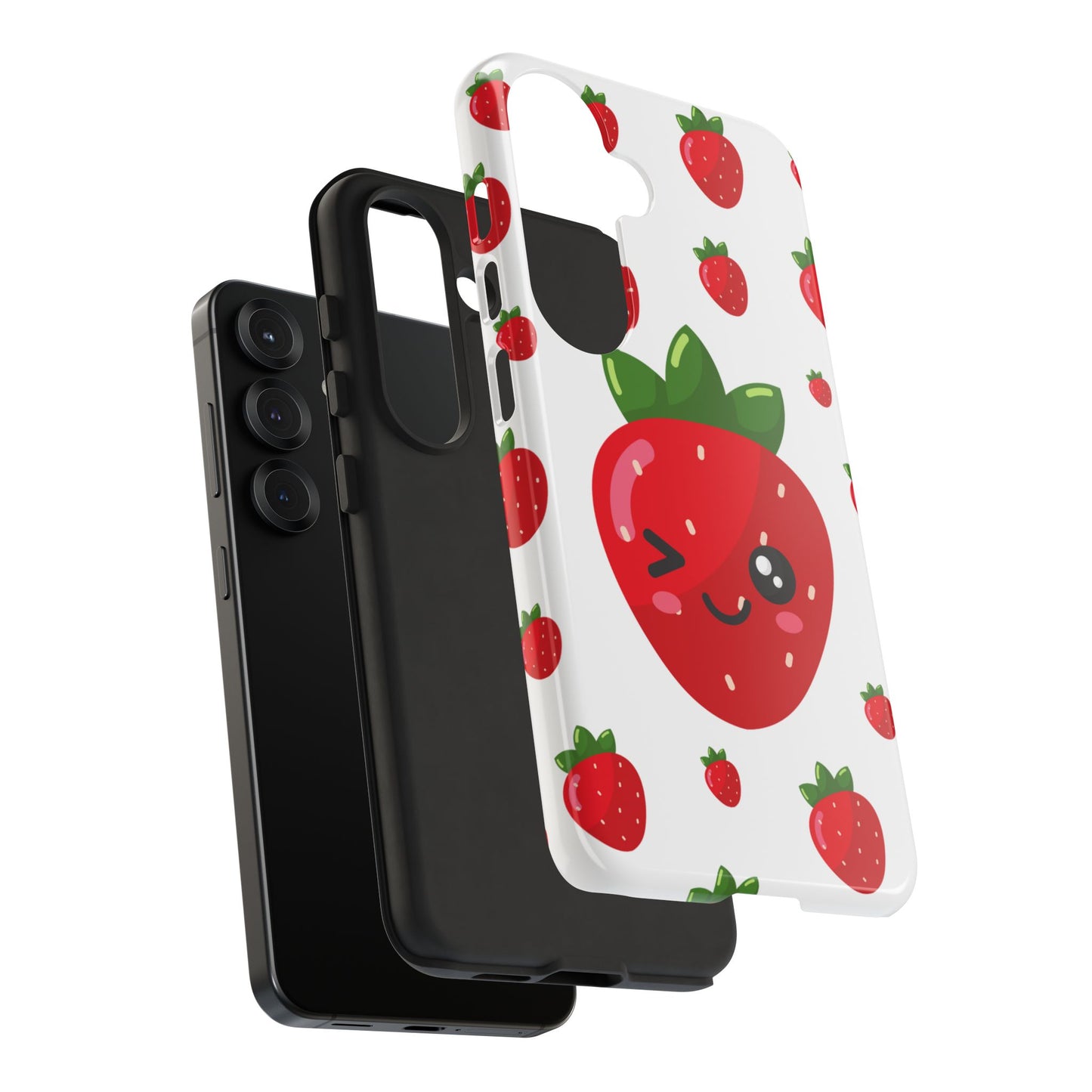 Kawaii Strawberry Phone Case - Cute Fruit Phone Cover, Fun Gift for Teens, Spring Accessory, Durable Tough Cases