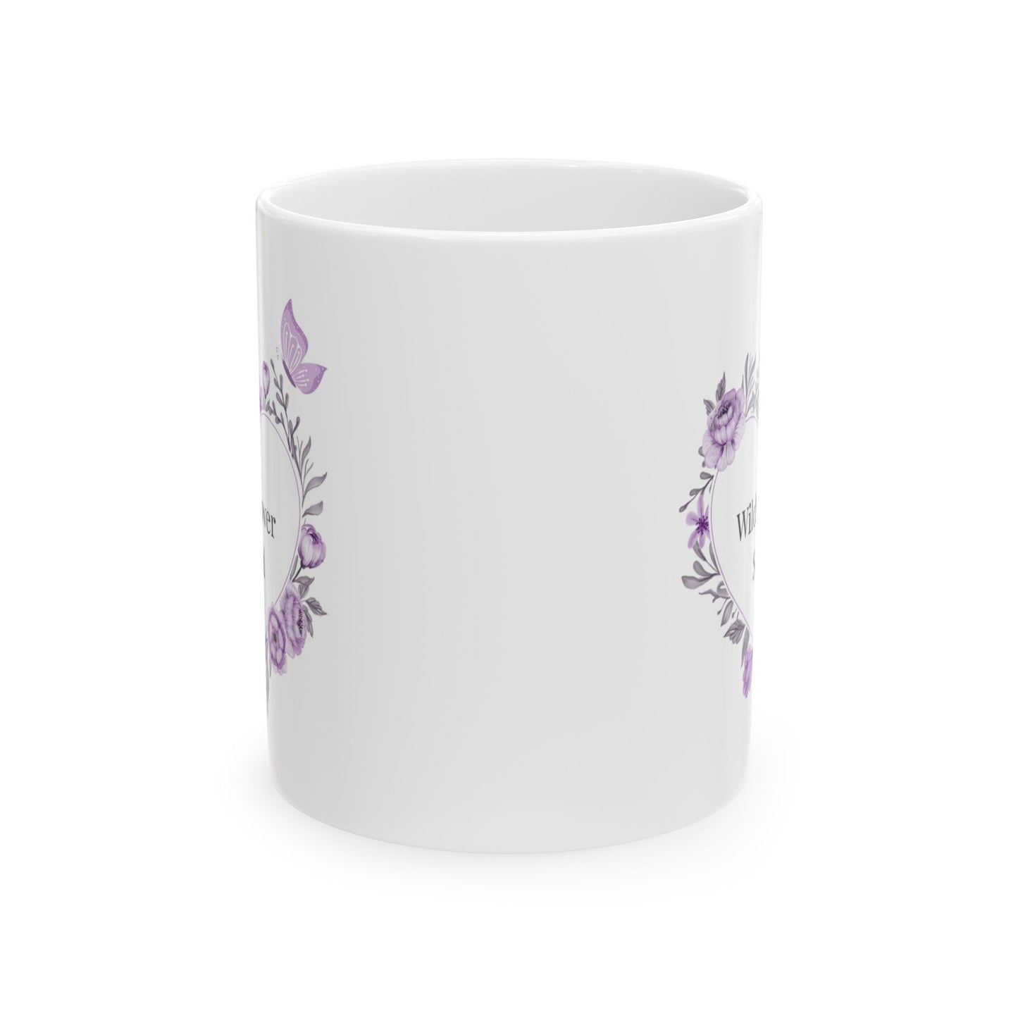 Wildflower Soul Floral Ceramic Mug Perfect for Friends, Gifts, Coffee Lovers, Home Decor, Birthdays, Lavender Vibes