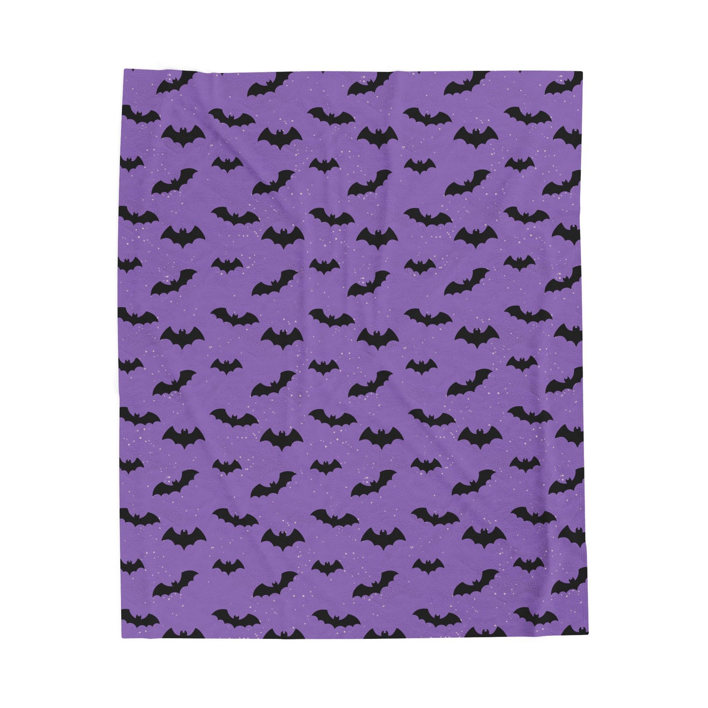 Purple Bat Plush Blanket, Cozy Halloween Throw with Cute Bat Design, Gothic Spooky Decor Gift