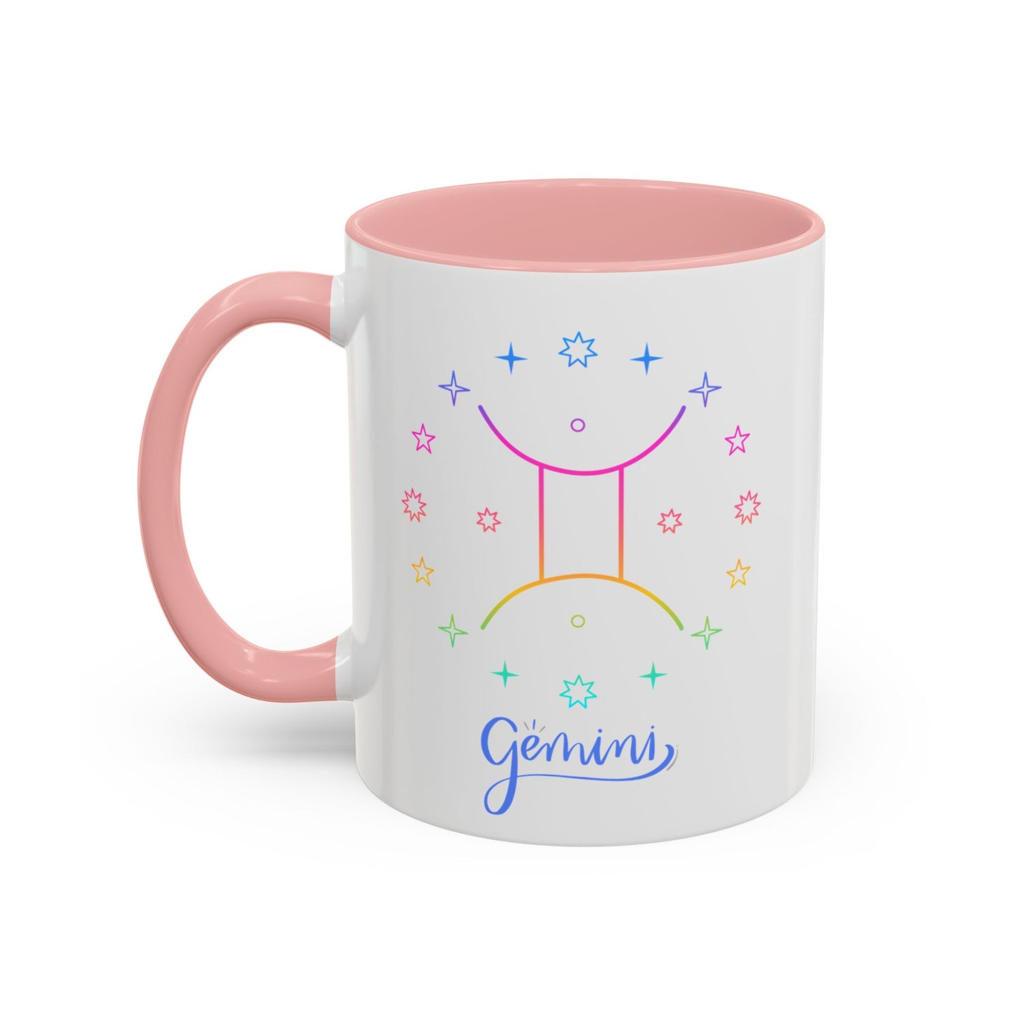 Gemini Starry Accent Coffee Mug - Colorful Horoscope Gift, Astrology Mug, Zodiac Lover Cup, Unique Birthday Present, Celestial Drinkware