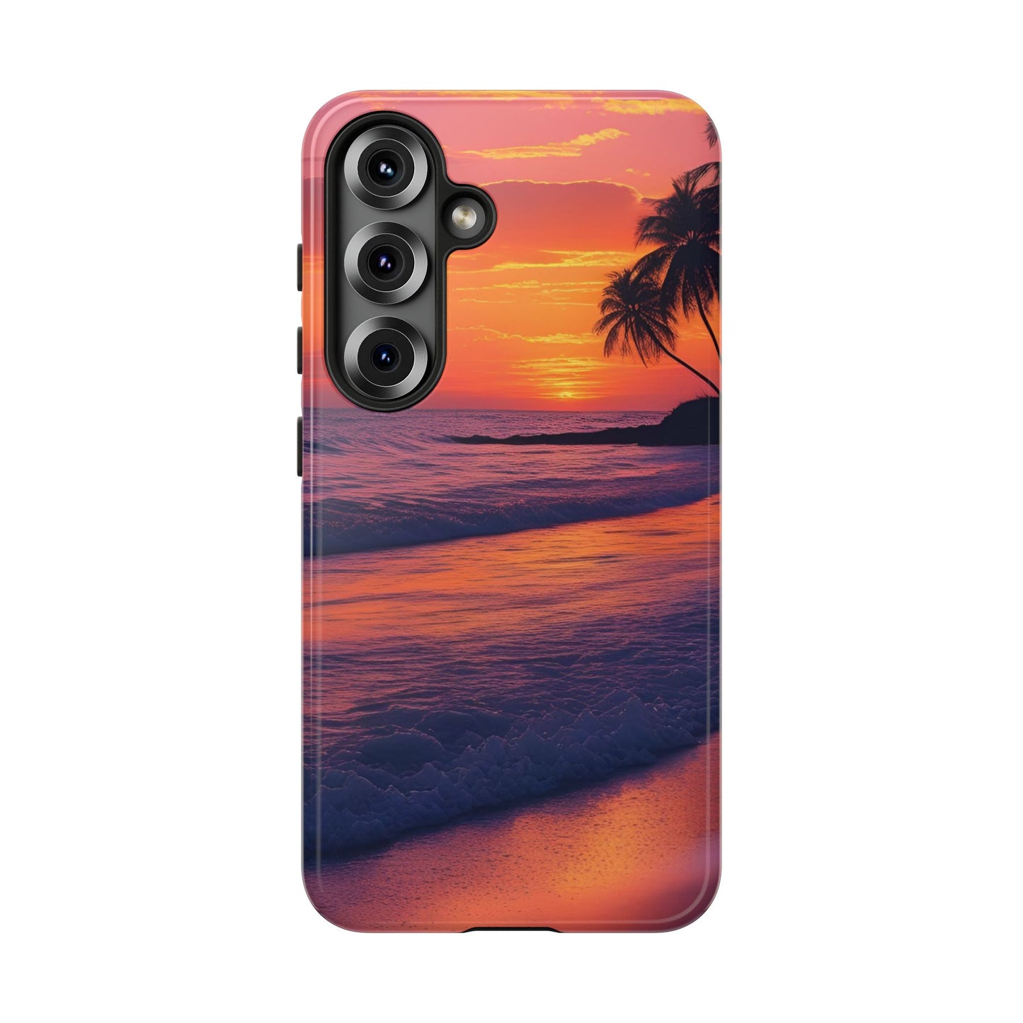 Palm Beach Sunset Design, Beach Lovers Gift, Relaxing Phone Cover, Tropical Hard Case, Protective Shell, Summer Vibes