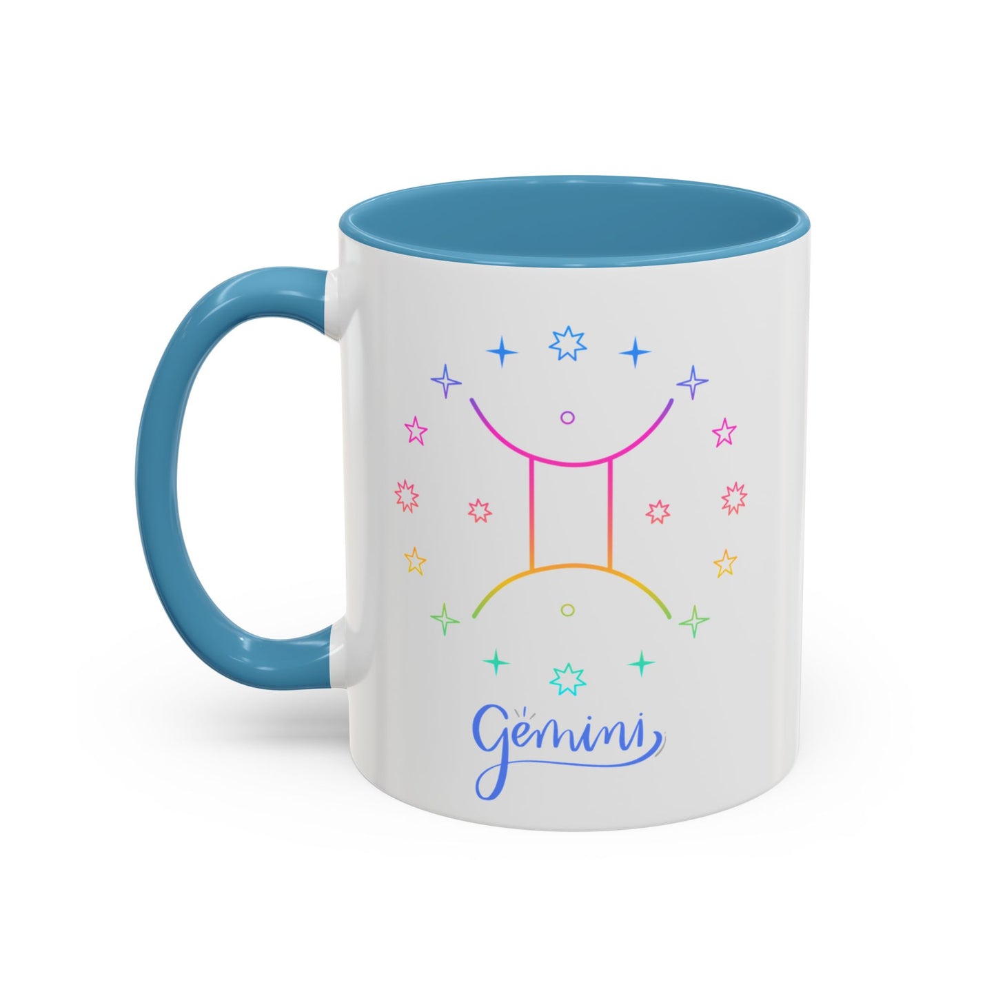 Gemini Starry Accent Coffee Mug - Colorful Horoscope Gift, Astrology Mug, Zodiac Lover Cup, Unique Birthday Present, Celestial Drinkware