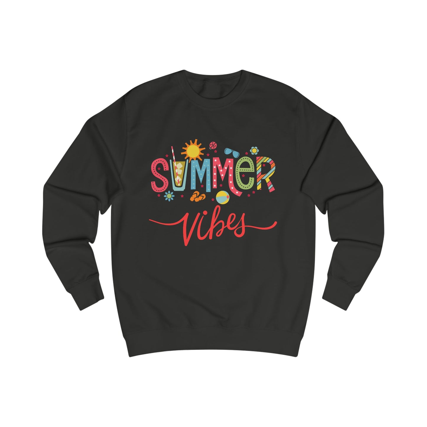 Summer Vibes Sweatshirt, Cozy Summer Apparel, Gift for Friends, Beach Vacation Wear, Cute Casual Outfit