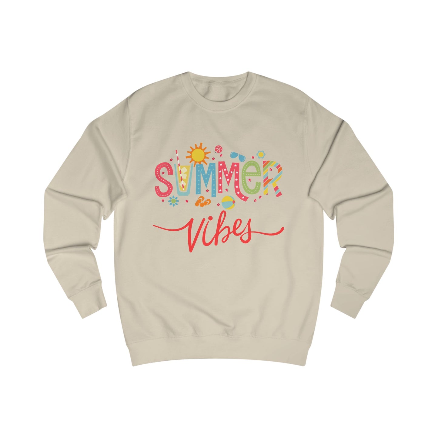 Summer Vibes Sweatshirt, Cozy Summer Apparel, Gift for Friends, Beach Vacation Wear, Cute Casual Outfit