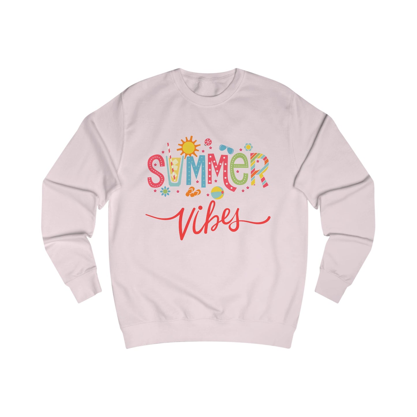 Summer Vibes Sweatshirt, Cozy Summer Apparel, Gift for Friends, Beach Vacation Wear, Cute Casual Outfit