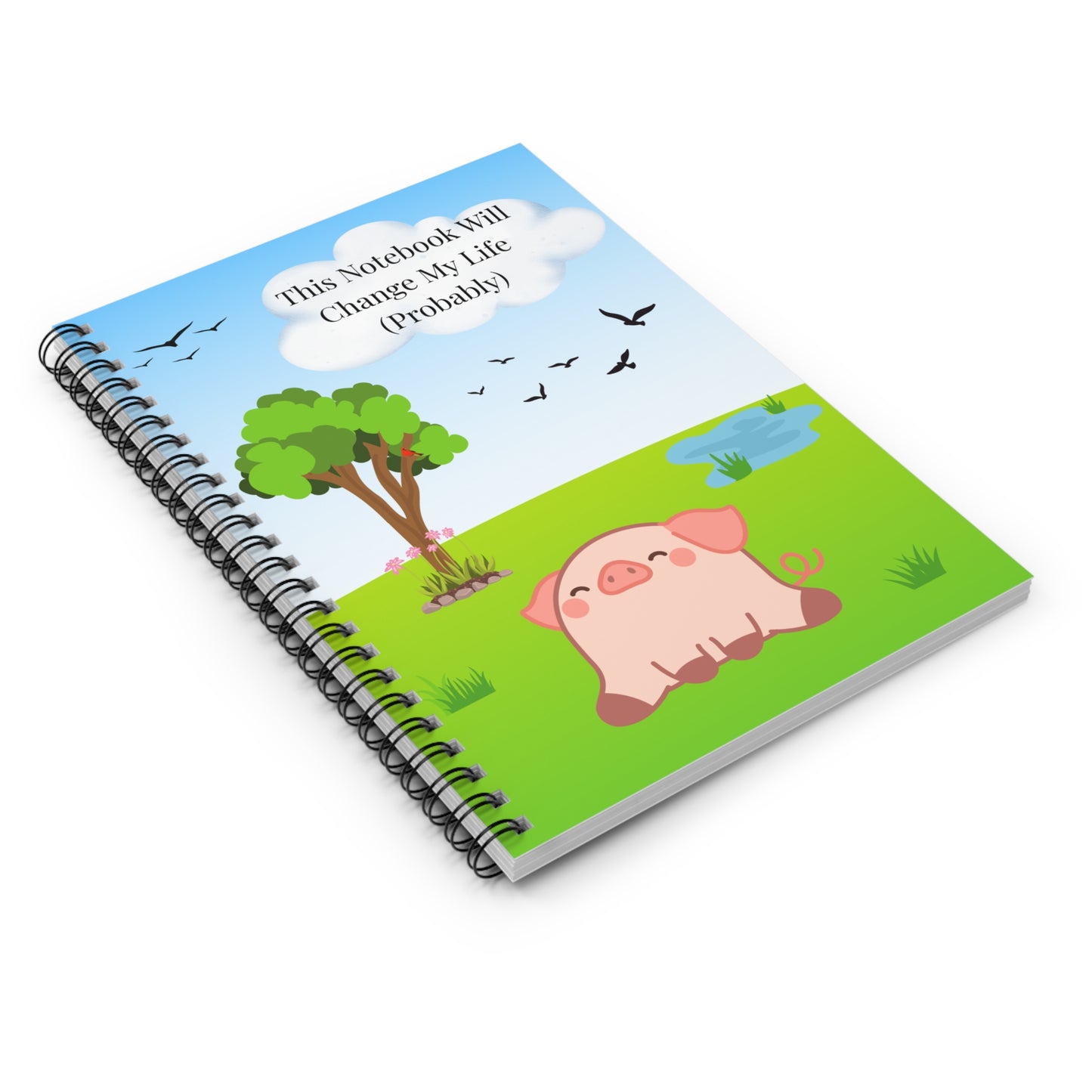Cute Pig Spiral Notebook - Perfect for Journaling, Gift for Students, Pig Lovers, Goal Setting