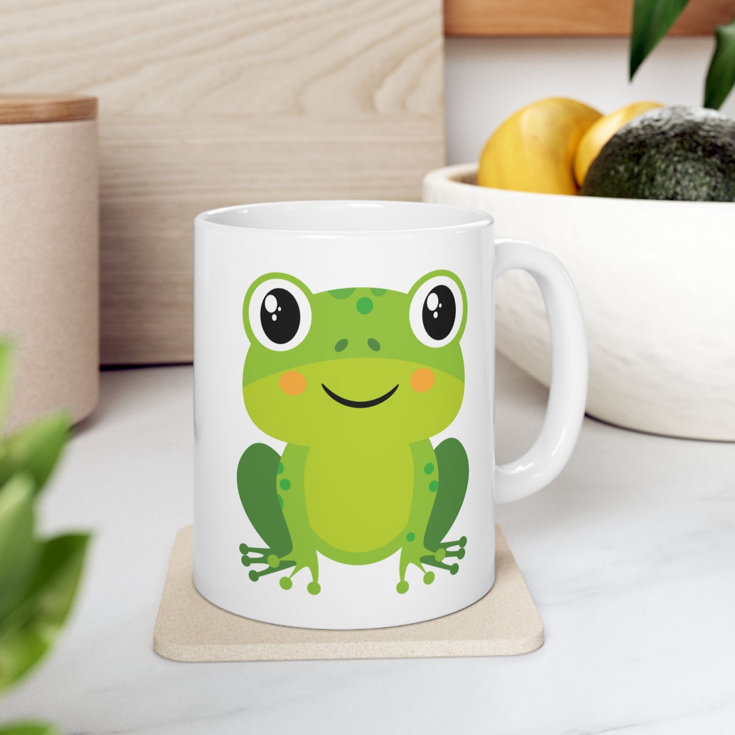 Frog Ceramic Mug, Cute Frog Mug for Nature Lovers, Gift for Frog Enthusiasts, Fun Gift for Kids and Adults