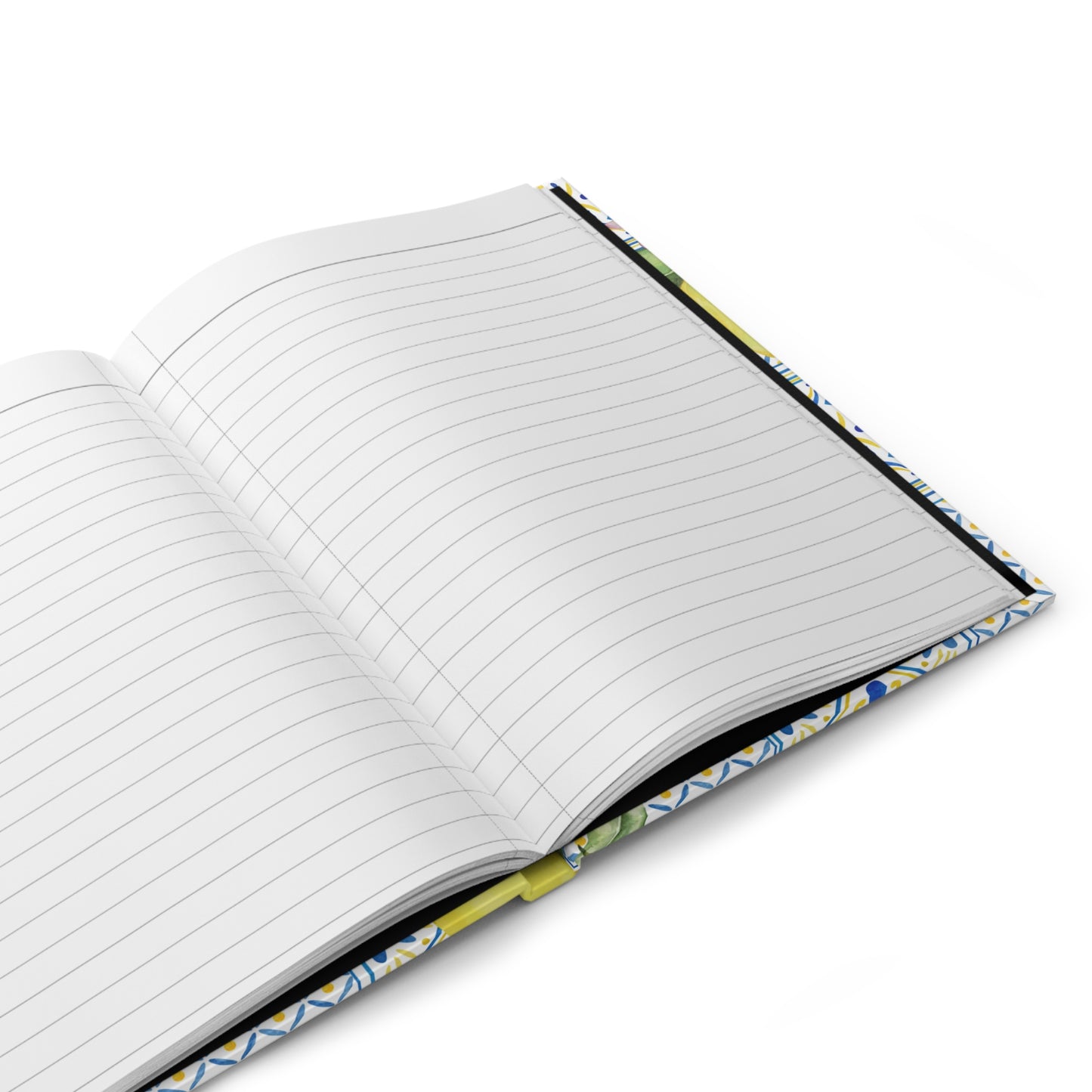 Vintage Lemon Hardcover Journal, 150 Lined Pages, Yellow and Blue Citrus Notebook, Aesthetic Gift for Writers, Planner, Goal Setting