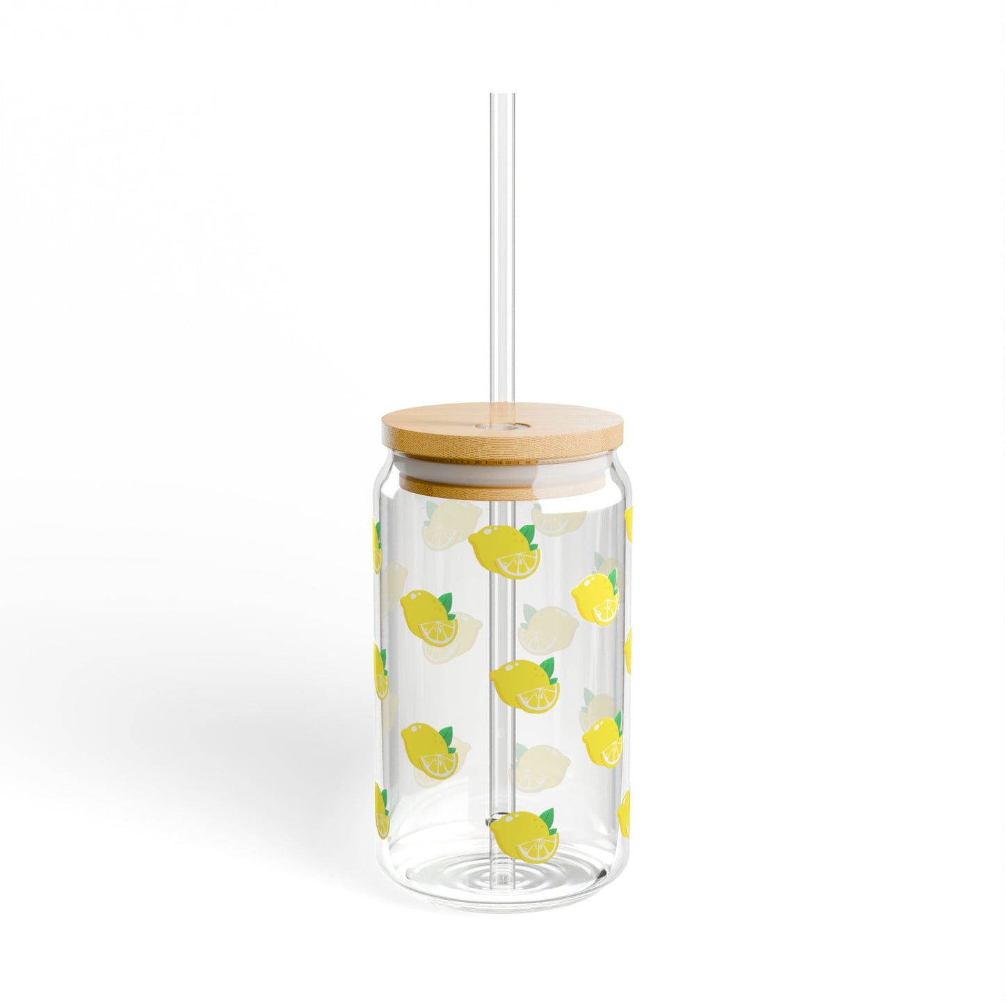 Lemon Sipper Glass, 16oz | Fun Summer Drinkware, Fruit-Themed Cup, Eco-Friendly Beverage Container, Great for Parties & Gifts