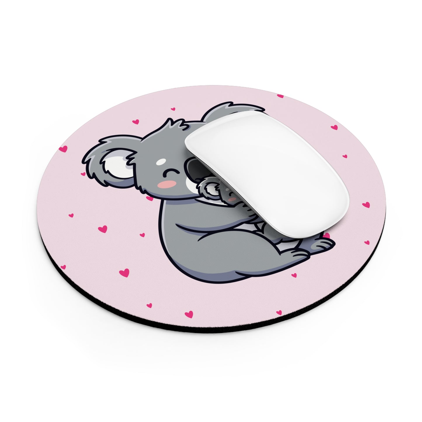 Cute Koala Mom & Baby Pink Mouse Pad